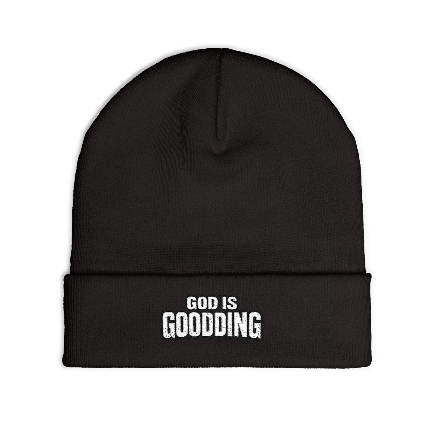 God Is Goodding knit beanie | embroidered Christian faith cuff hat
