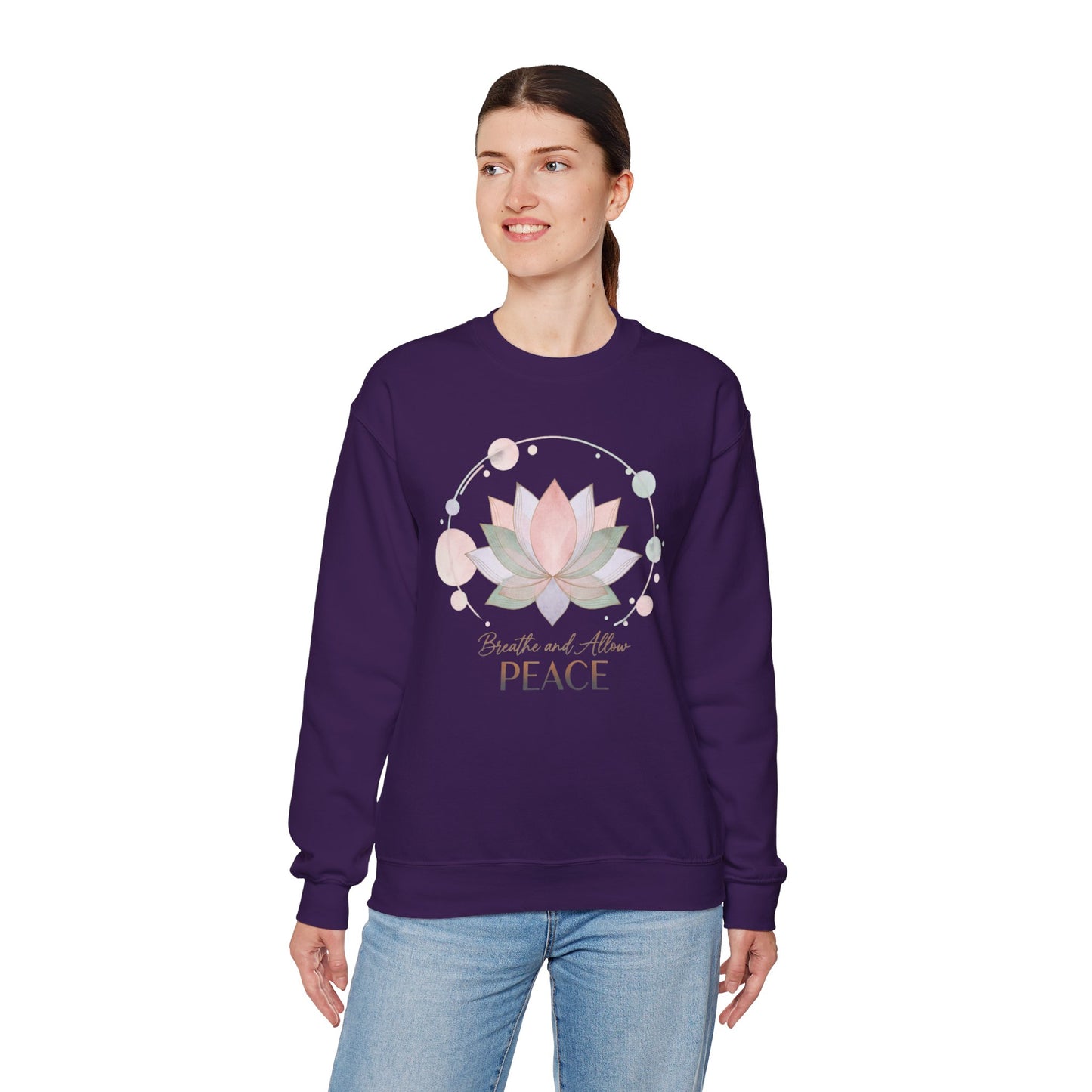 Gentle Boundaries Peace Lotus Sweatshirt — Self-Care Mental Wellness Crewneck