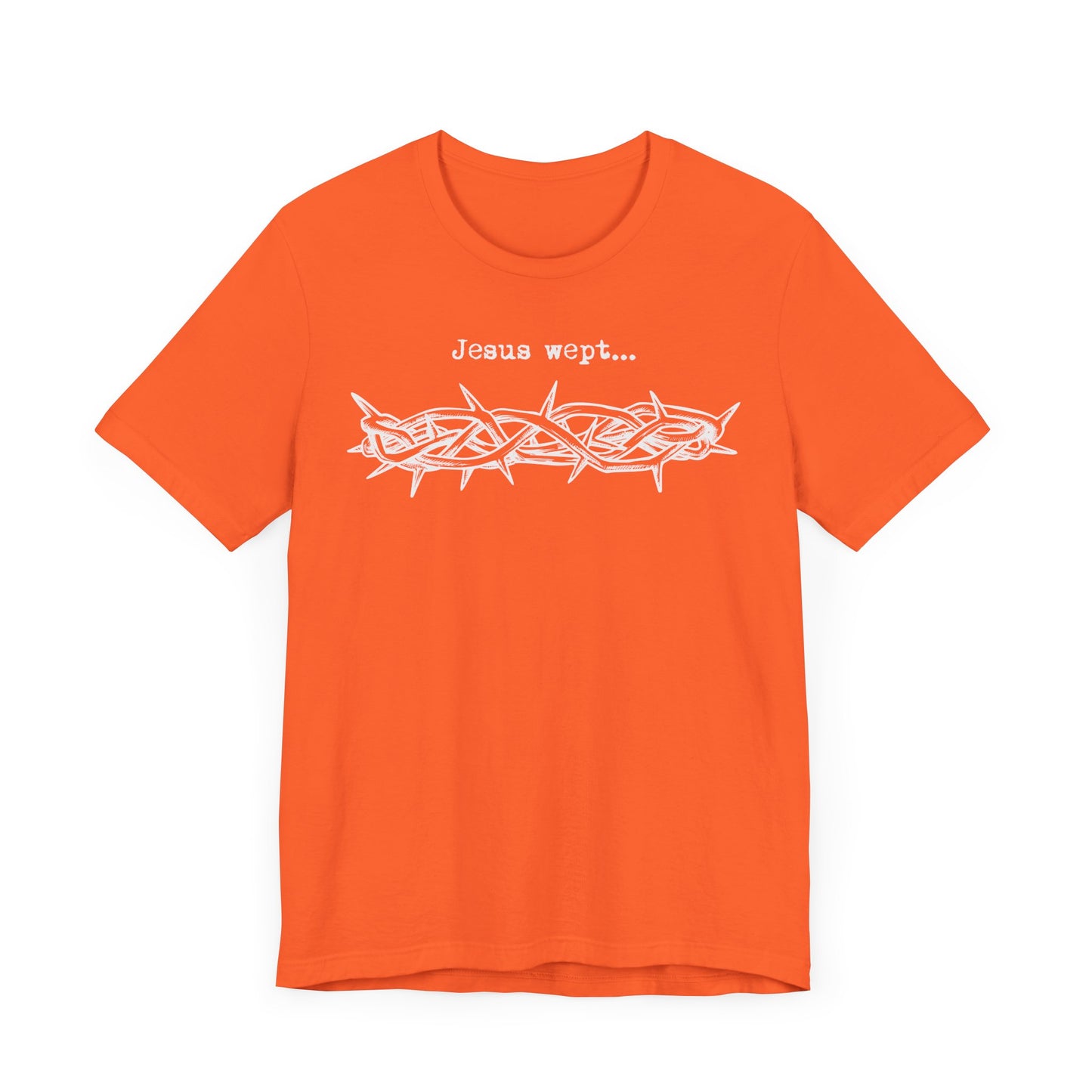 Inspirational Unisex Jersey Short Sleeve Tee - 'Jesus Wept' Design