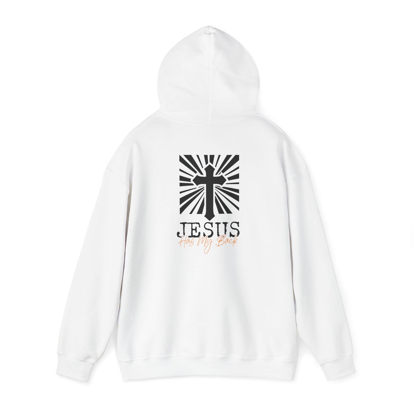 Christian Hooded Sweatshirt - Jesus Has My Back Design