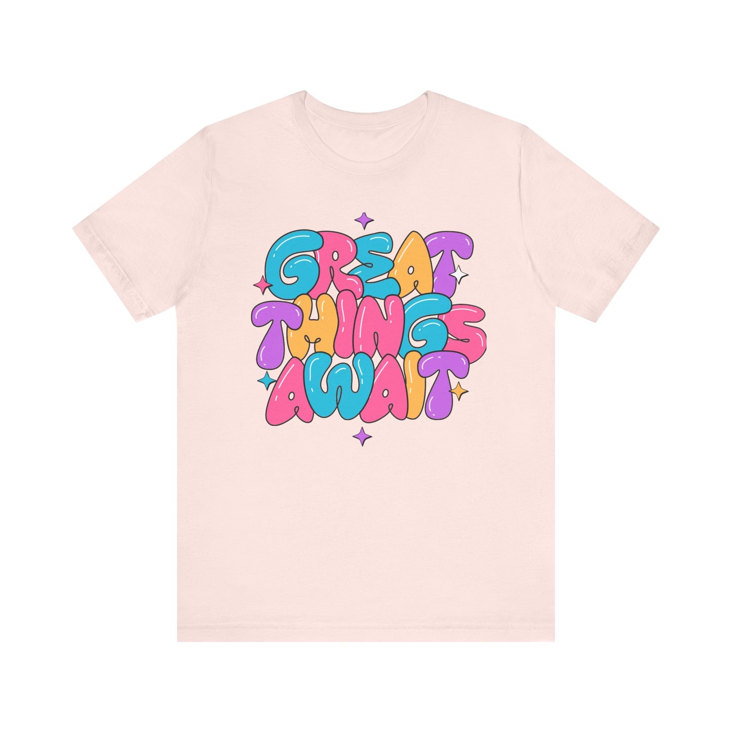 Inspirational Graphic Tee - 'Great Things Await' Unisex Jersey Short Sleeve