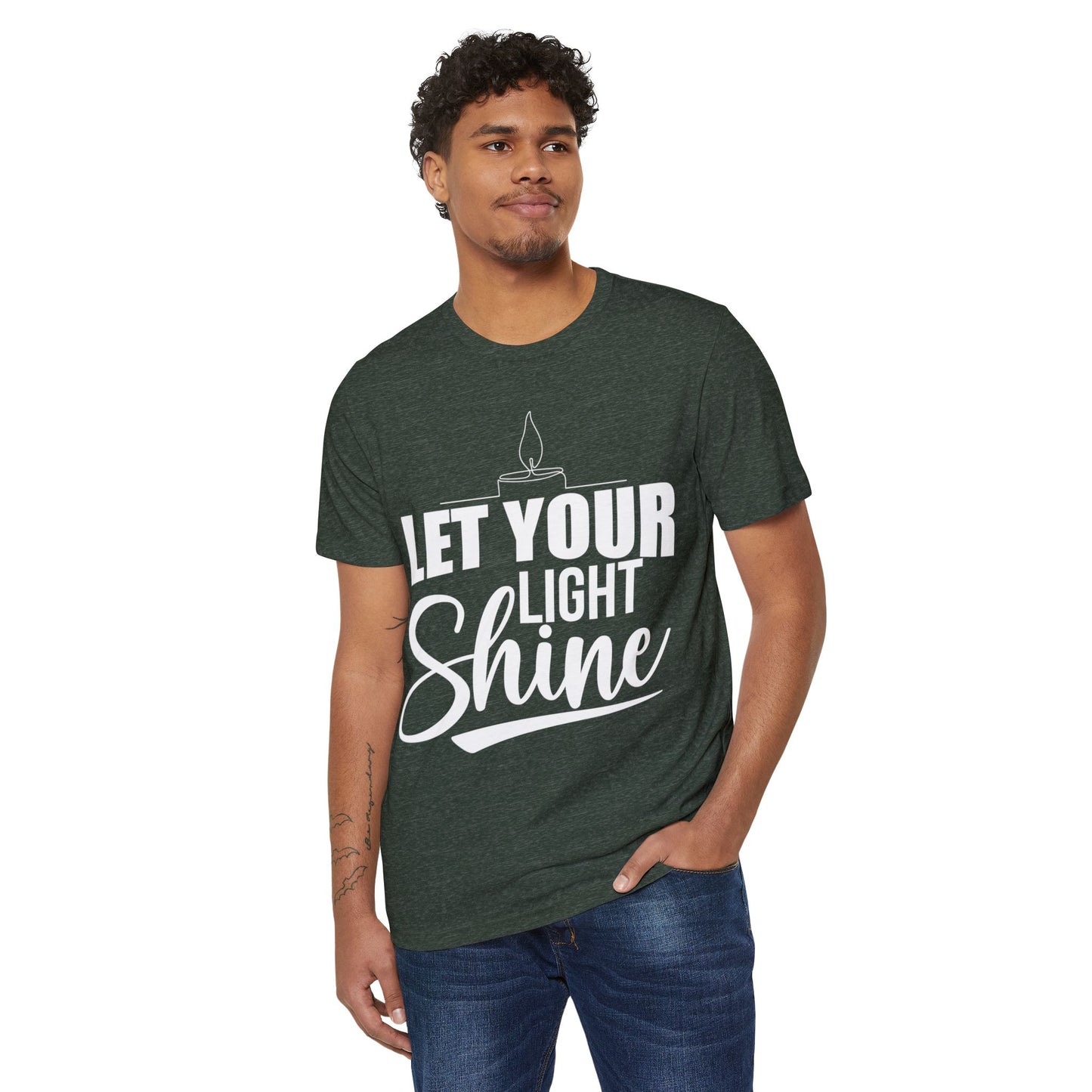 Inspirational T-Shirt | Let Your Light Shine Graphic, Sustainable Fashion