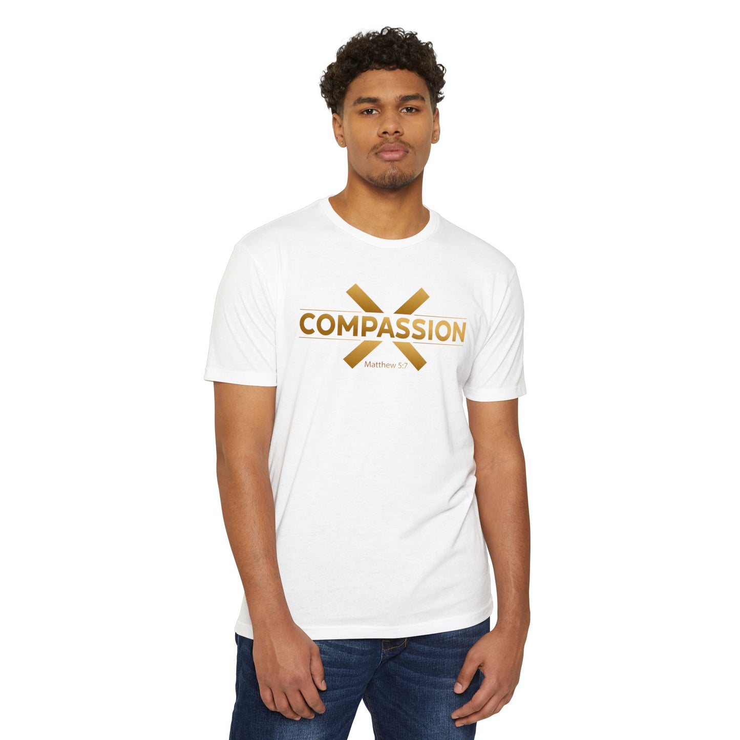Compassion Cross Logo T-Shirt | Matthew 9:13 Scripture Tee