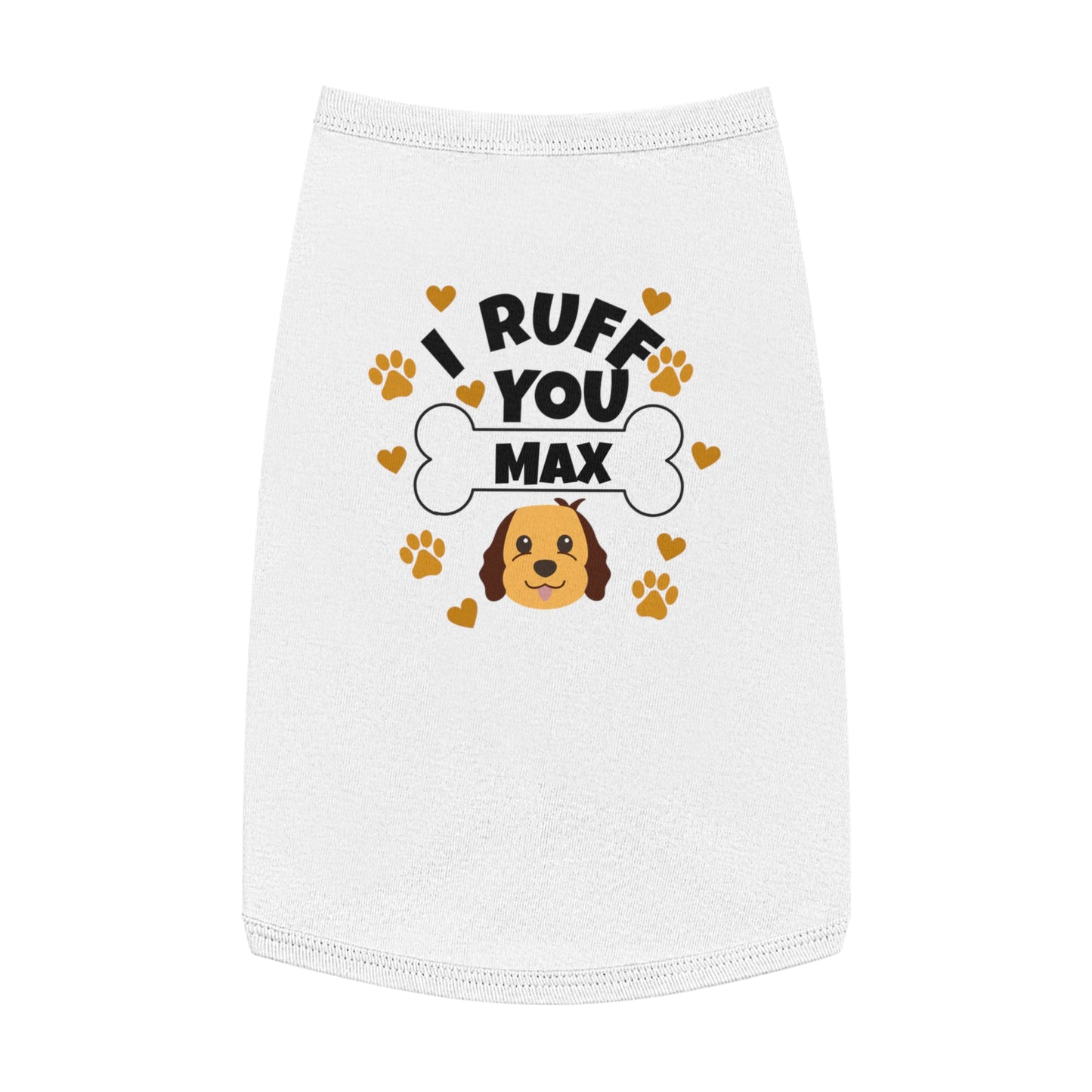 Cute Pet Tank Top for Dogs, I Ruff You Max, Dog Apparel, Pet Outfit, Gifts for Dog Lovers, Valentine’s Day, Pet Birthday
