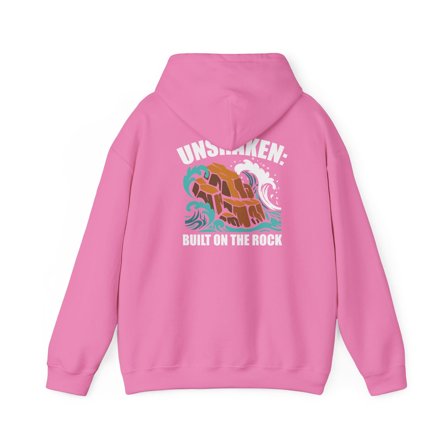 Motivational Unisex Hoodie - "Unshaken: Built on the Rock" - Comfortable Apparel for Everyday, Gift for Friends, Inspirational
