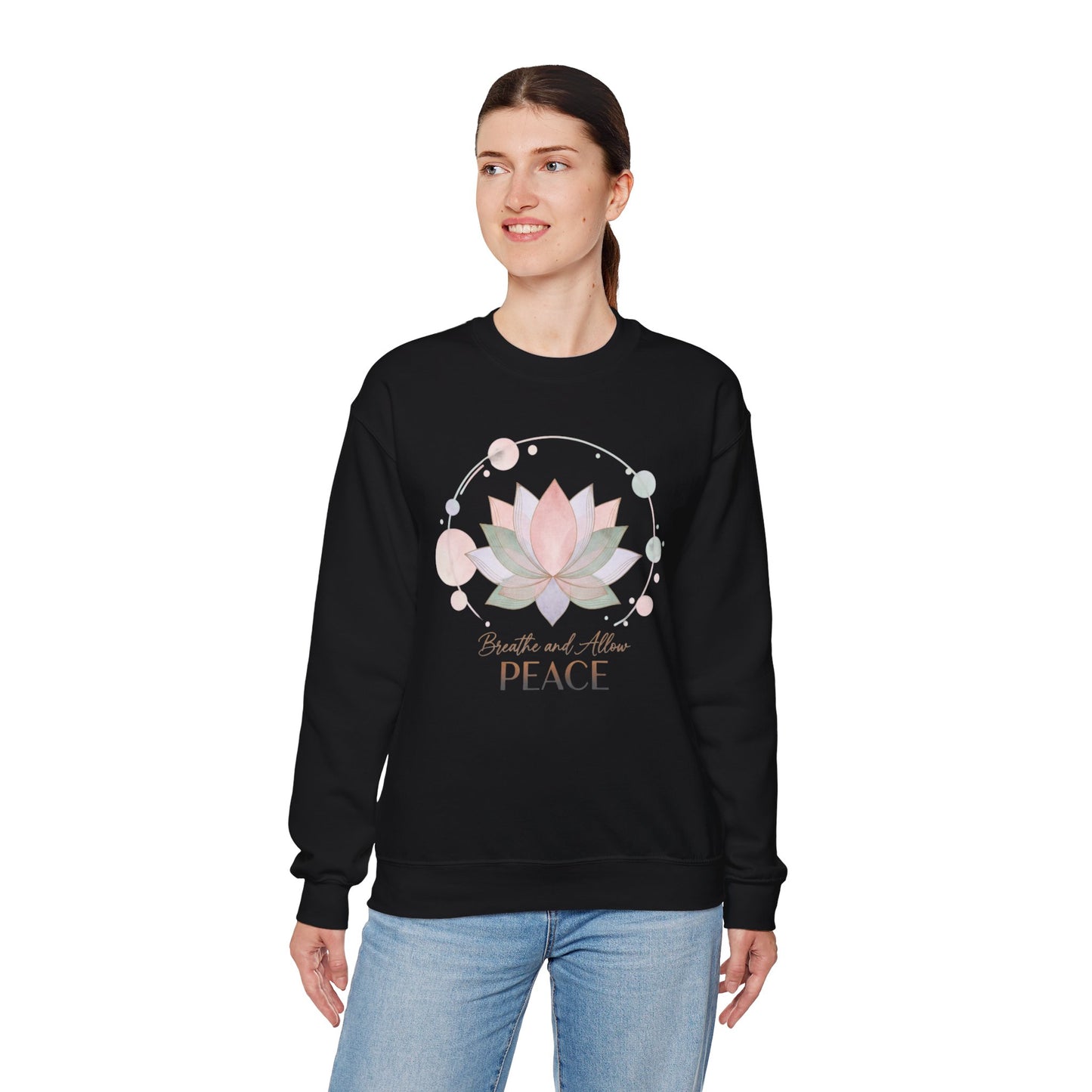 Gentle Boundaries Peace Lotus Sweatshirt — Self-Care Mental Wellness Crewneck