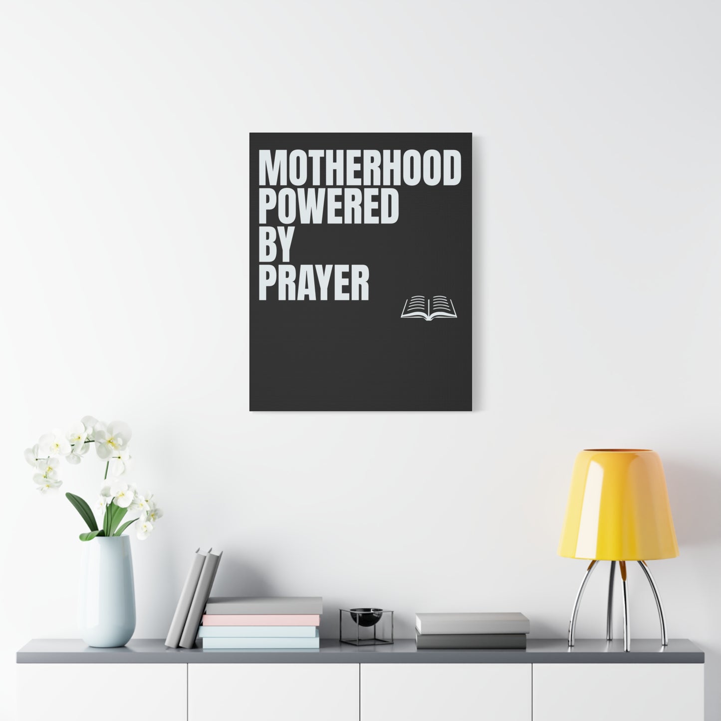Inspirational Canvas Wall Art - Motherhood Powered by Prayer