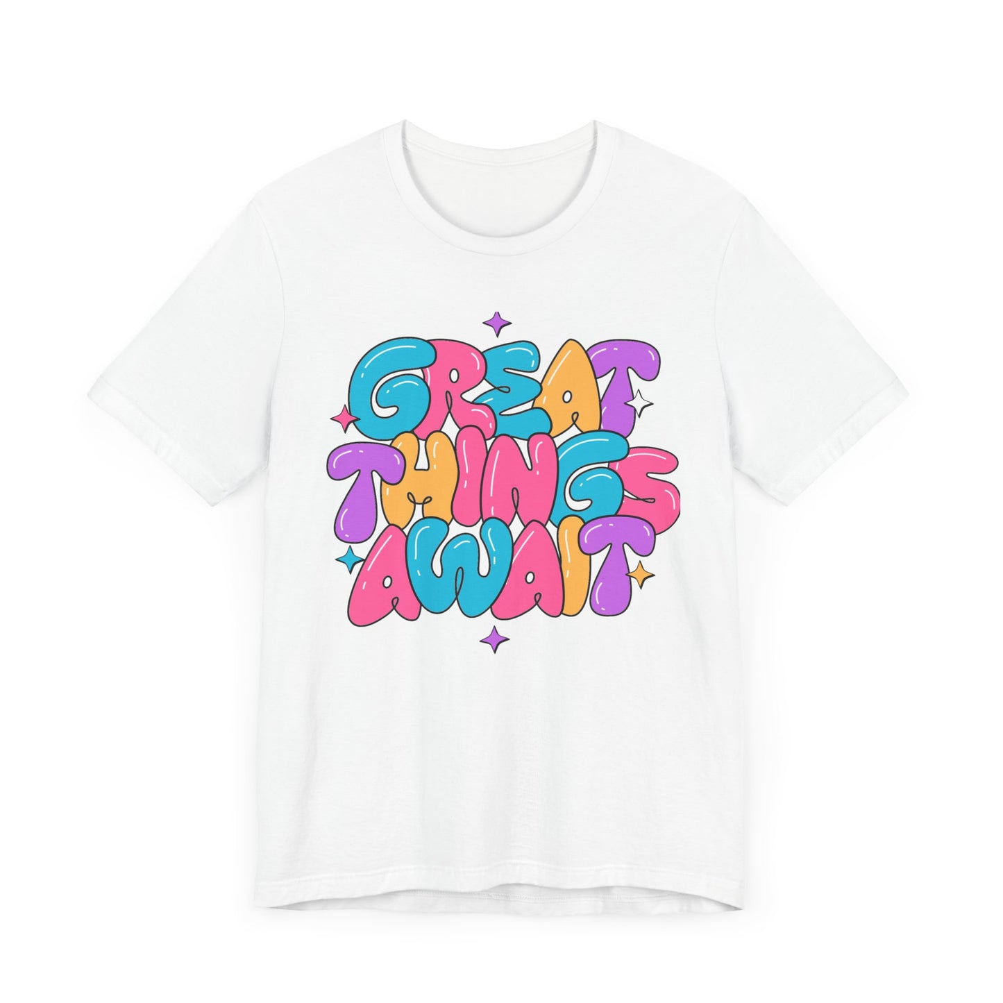 Inspirational Graphic Tee - 'Great Things Await' Unisex Jersey Short Sleeve