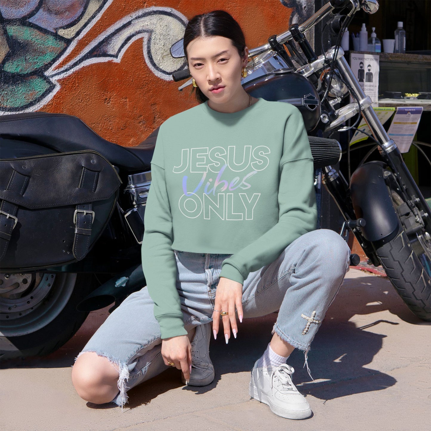 Jesus Vibes Only Cropped Sweatshirt