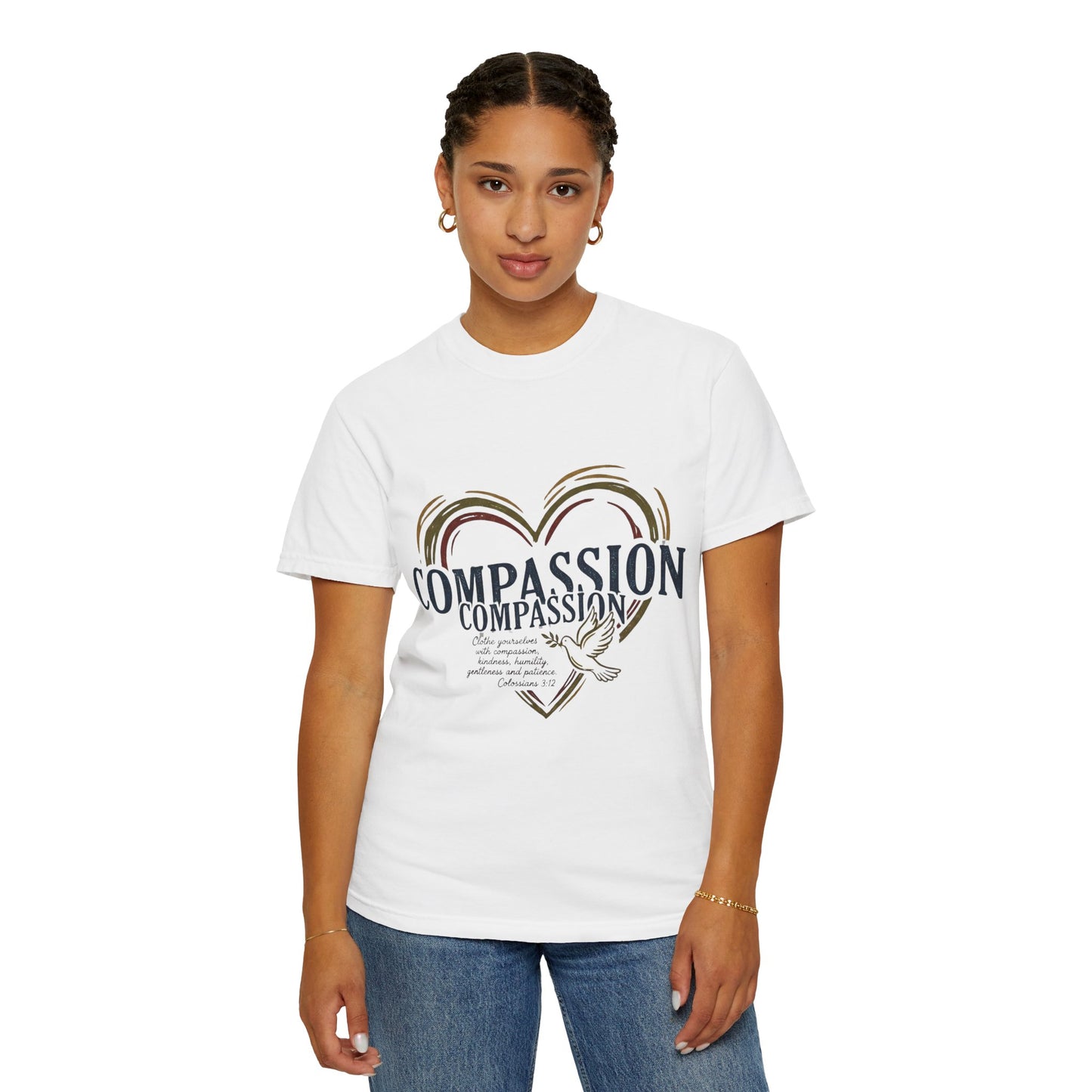 Compassion Heart Dove T-shirt — Compassion Typography Tee