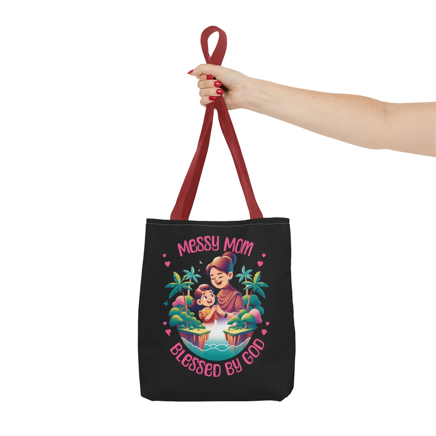 Messy Mom Blessed by God Tote Bag - Perfect Gift for Mother's Day and Everyday Use-Black