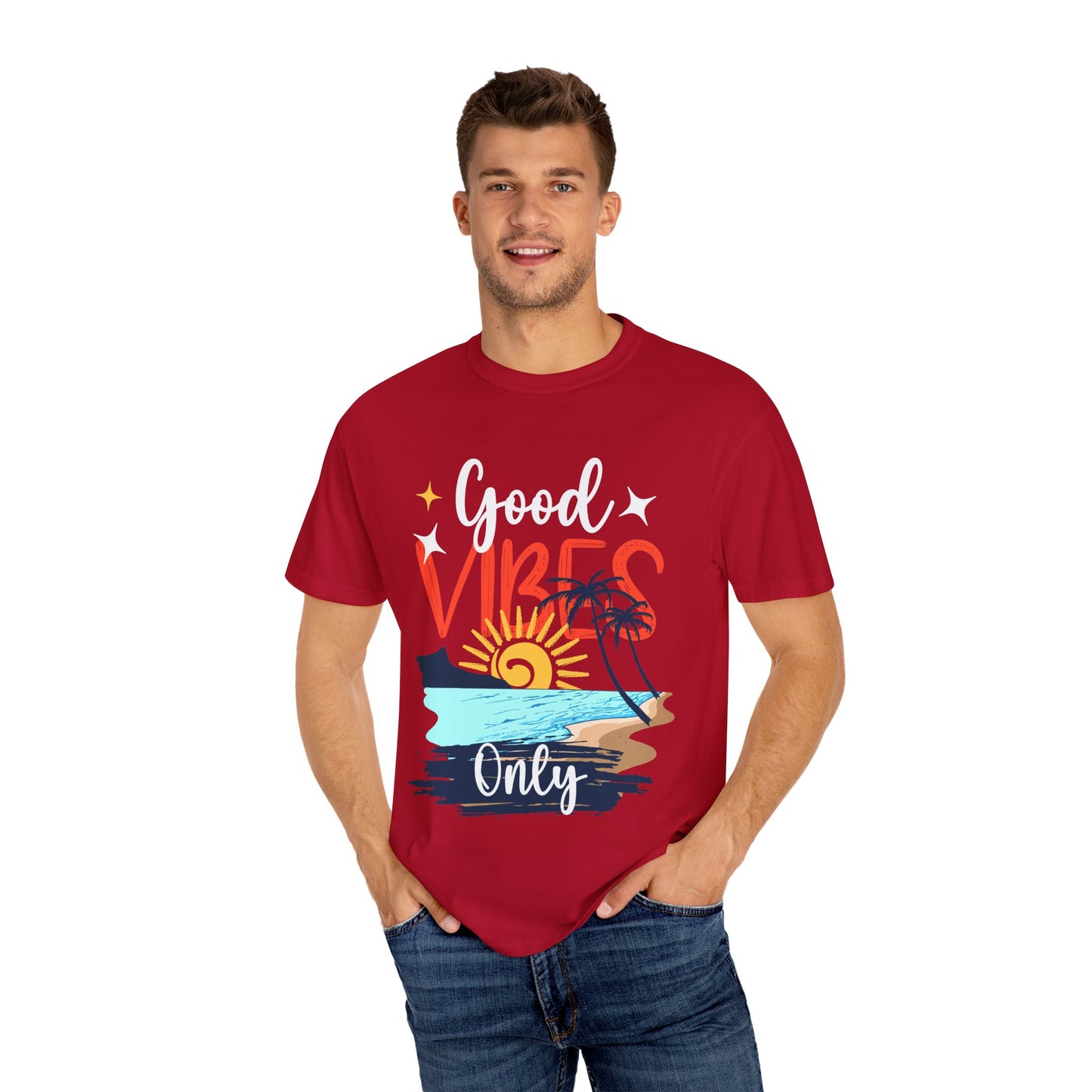 Good Vibes Only Unisex Garment-Dyed T-Shirt - Beachy Summer Style
