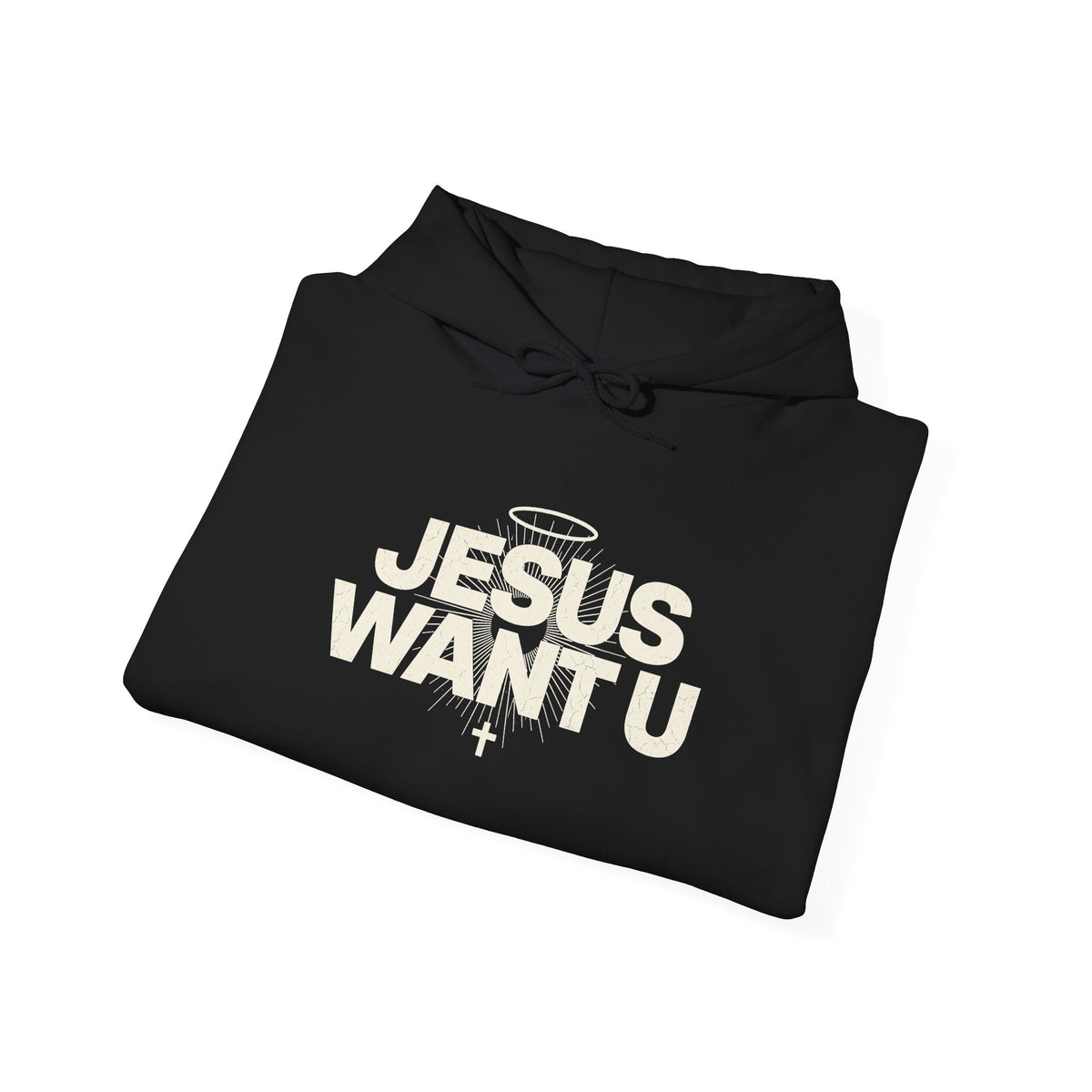 Jesus Want U Hoodie | Faith Christian Cross Halo Sweatshirt