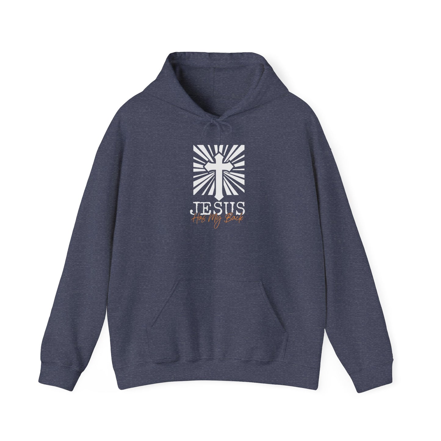 Christian Unisex Hoodie - Jesus Has My Back Design - Black