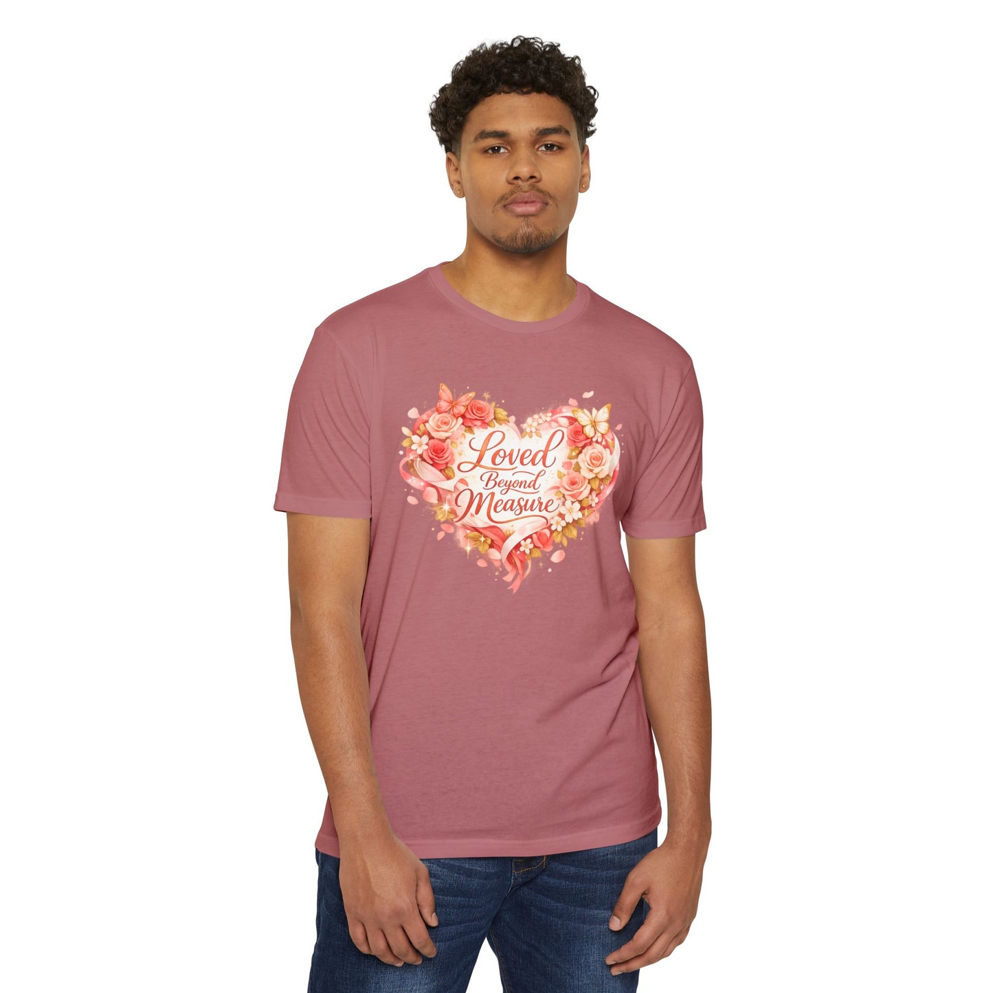 Loved Beyond Measure T-Shirt | Floral Heart Typography