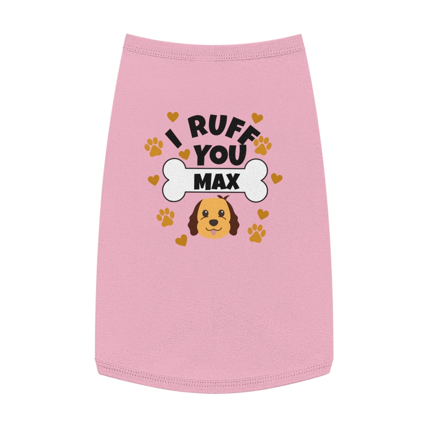 Cute Pet Tank Top for Dogs, I Ruff You Max, Dog Apparel, Pet Outfit, Gifts for Dog Lovers, Valentine’s Day, Pet Birthday