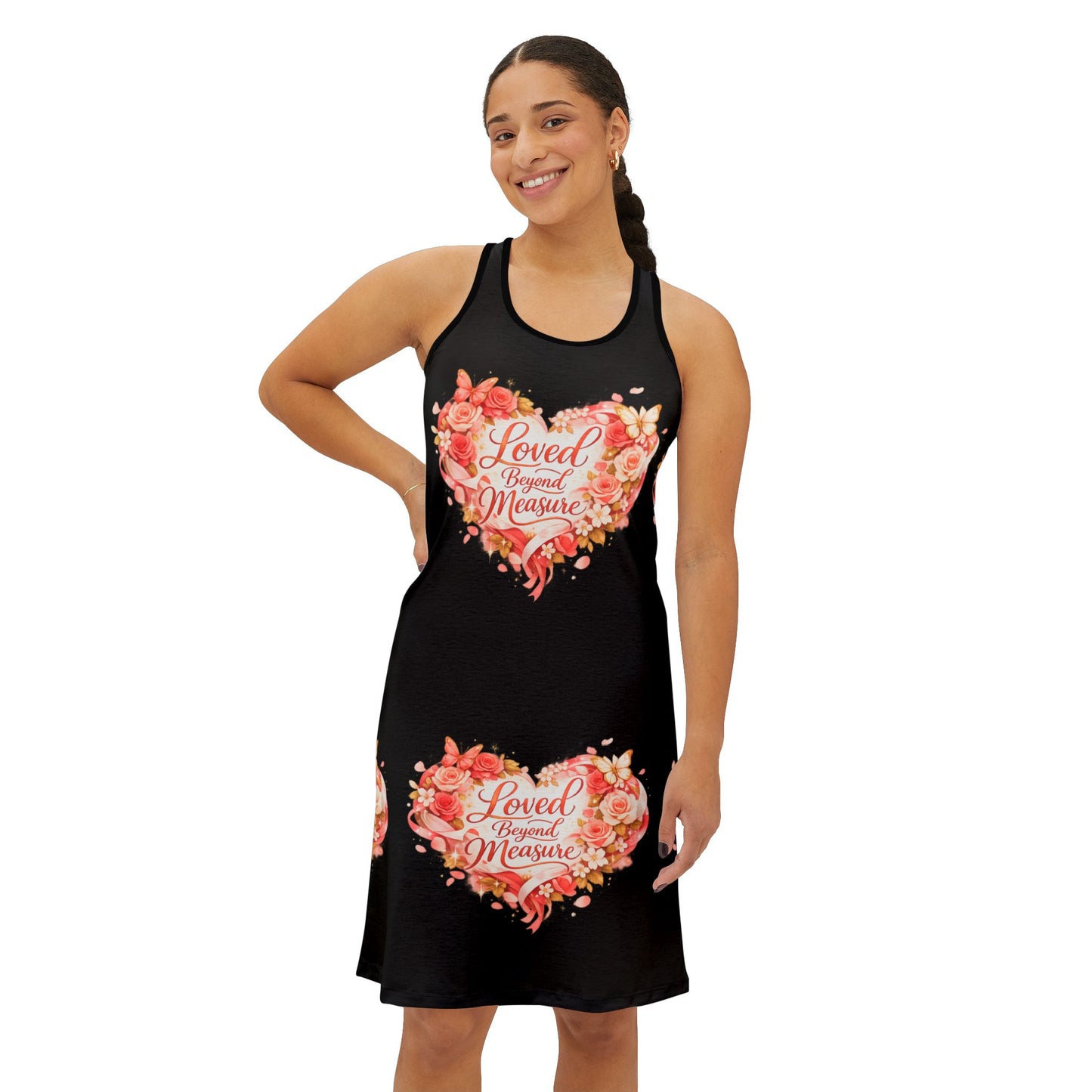 Loved and Missed Floral Heart Racerback Dress | Memorial Sympathy Floral Print