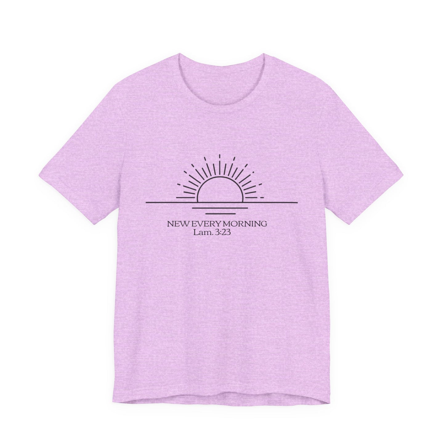 Rising Sun with Scripture New Every Morning Lam. 3:23 Tee