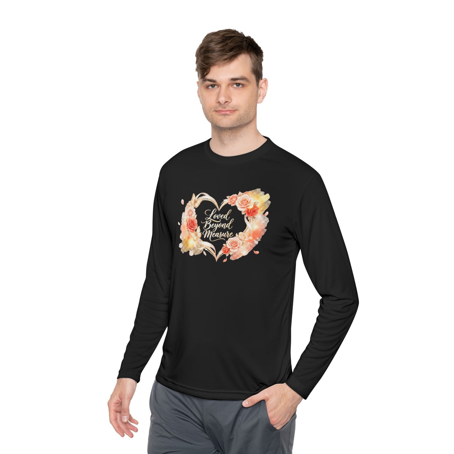 Loved Beyond Measure Long Sleeve Tee | Floral Heart Script
