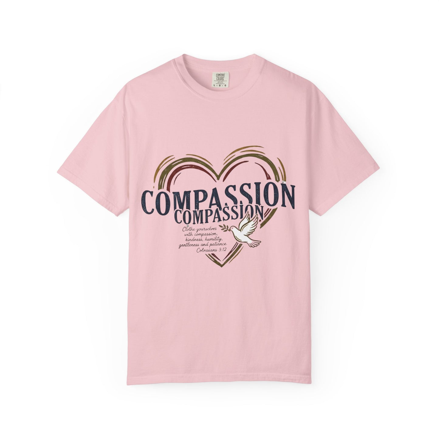 Compassion Heart Dove T-shirt — Compassion Typography Tee