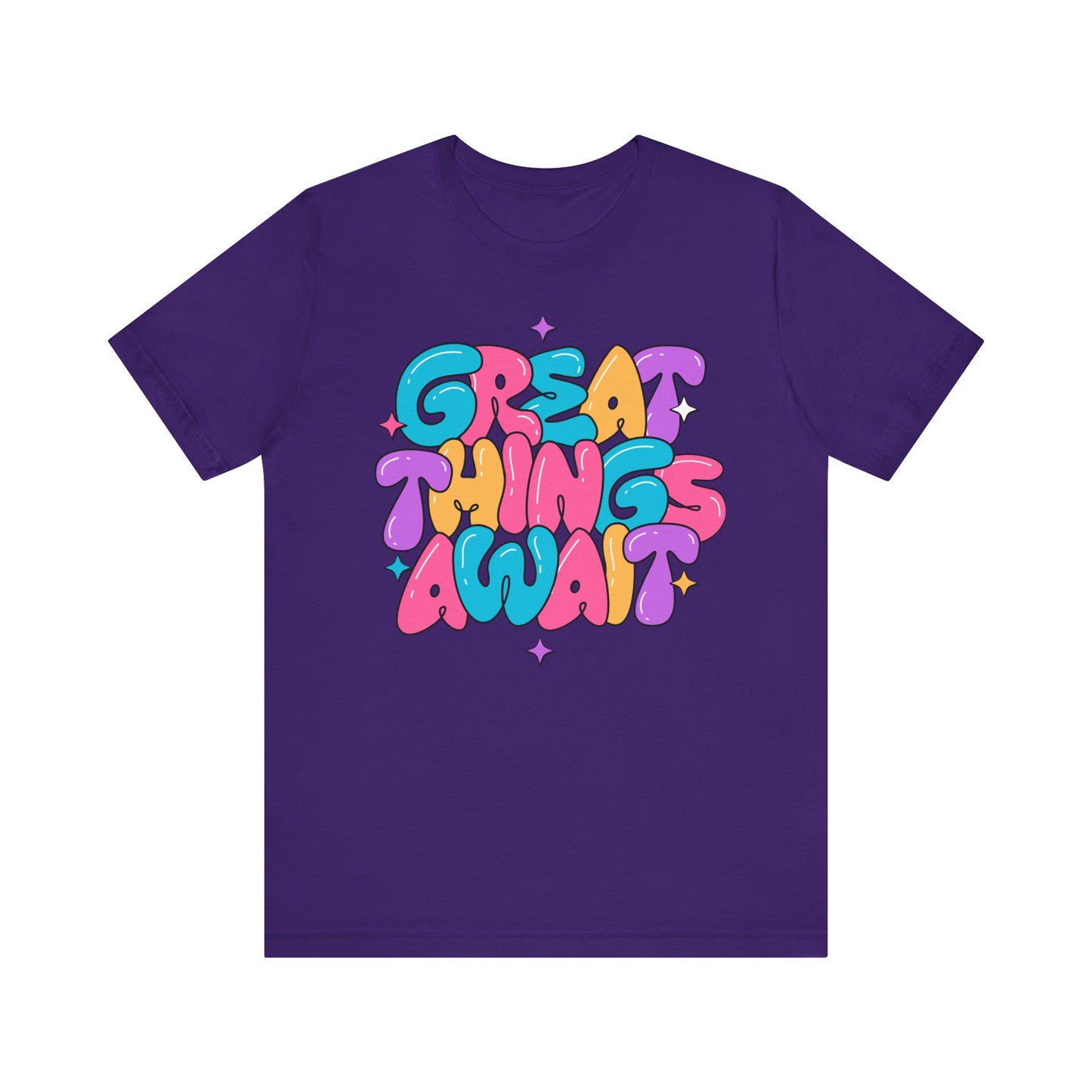 Inspirational Graphic Tee - 'Great Things Await' Unisex Jersey Short Sleeve
