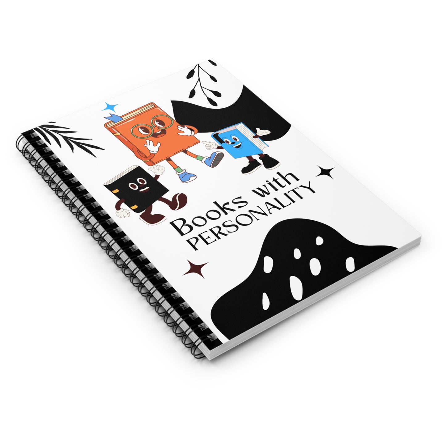 Fun Spiral Notebook - Books with Personality, Cute Stationery for Kids, Classroom Journals, Gift for Book Lovers, School Supplies