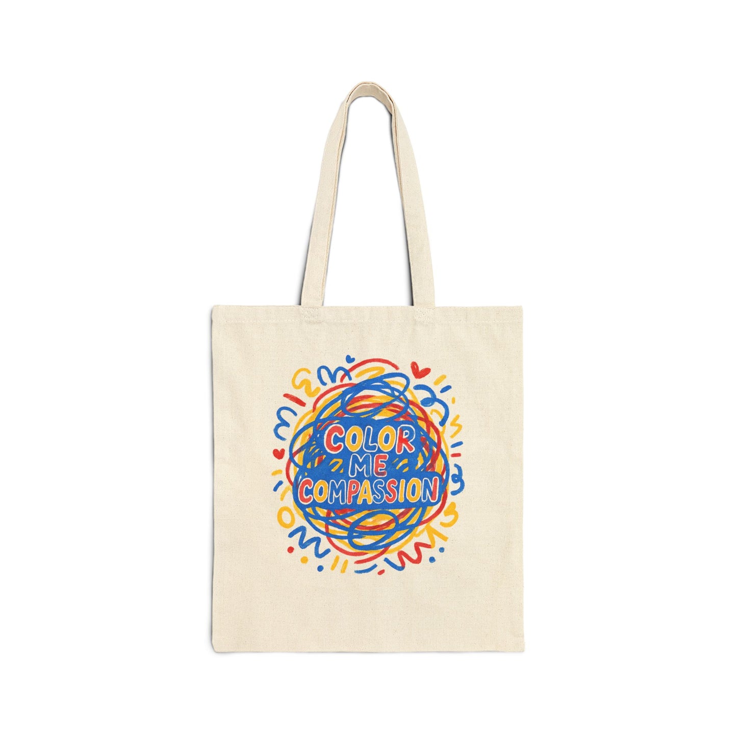 Color Me Compassionate Tote Bag | Illustrated Rainbow Compassion Design