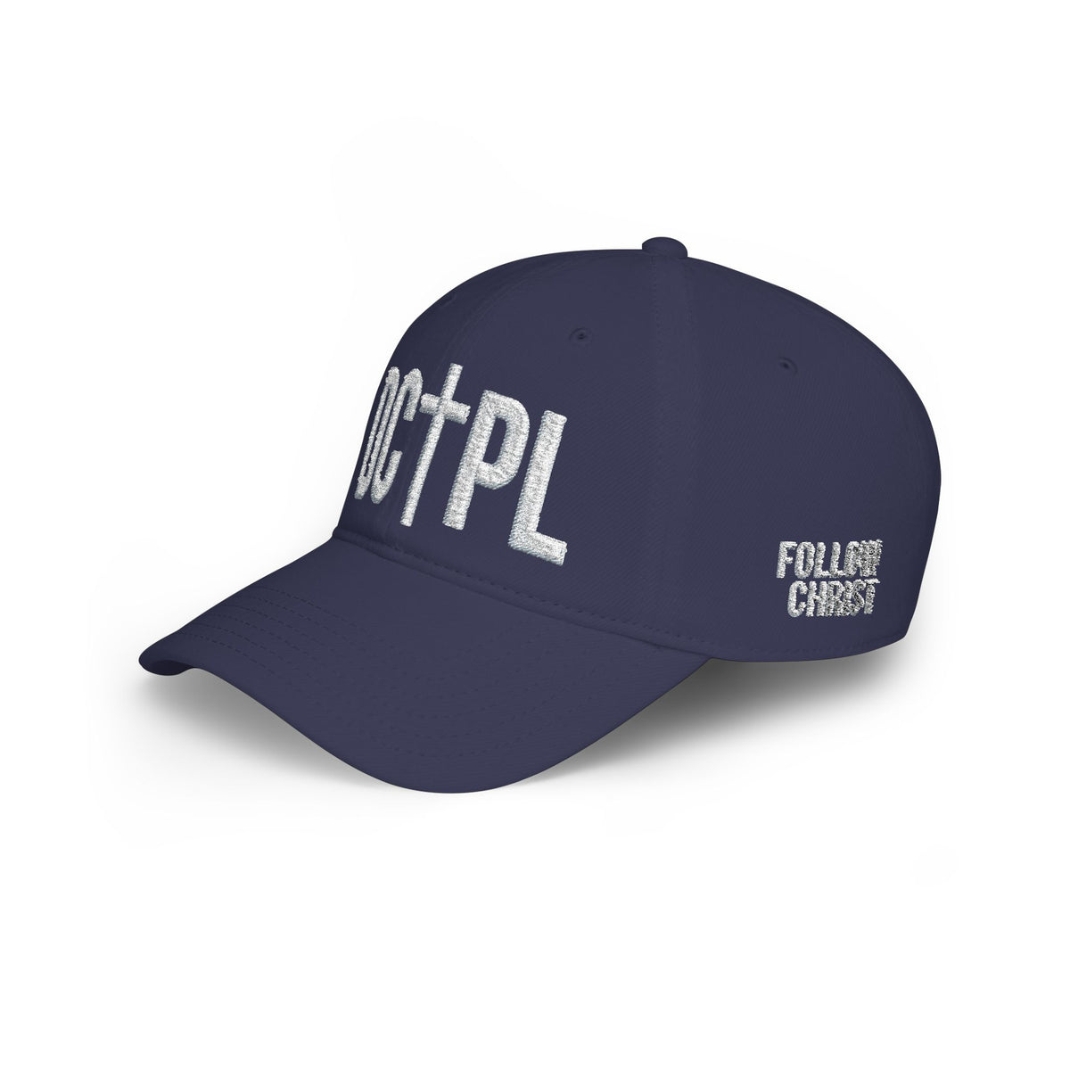 DC+PL Cross Logo Baseball Cap — "Follow Christ" Low Profile Christian Hat
