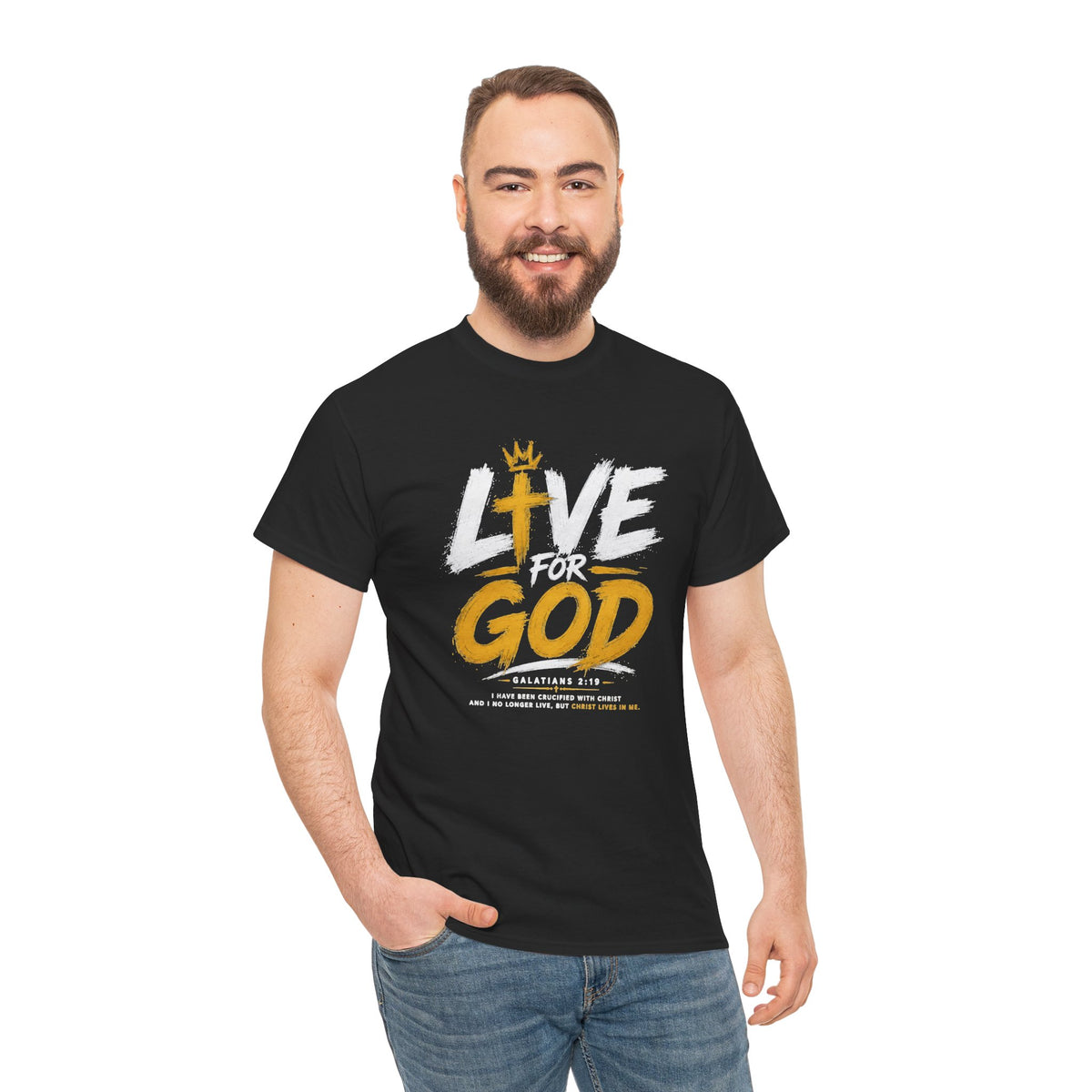 Live for God T-Shirt | Faith Graphic Tee, Christian Scripture Design