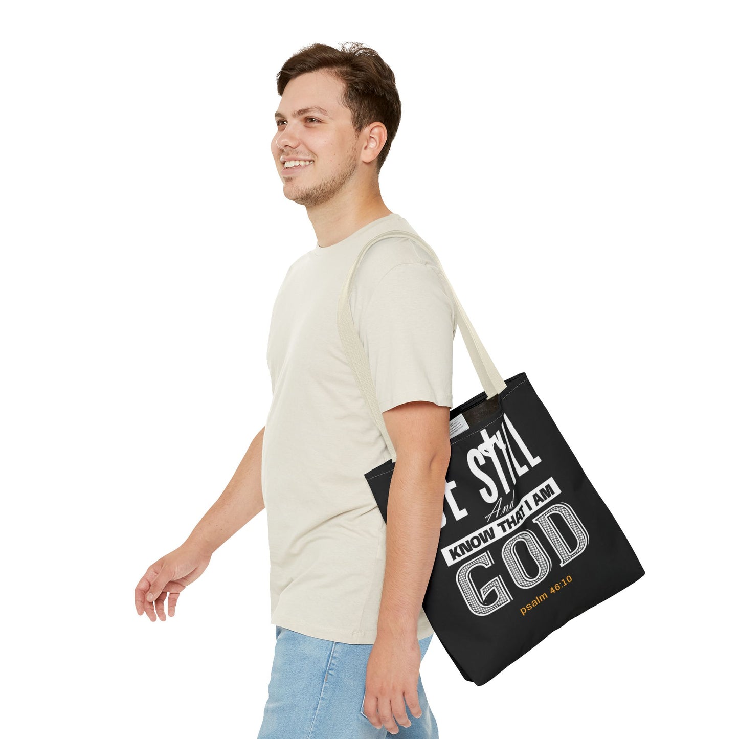 Faith Tote Bag - Be Still And Know That I Am God Design