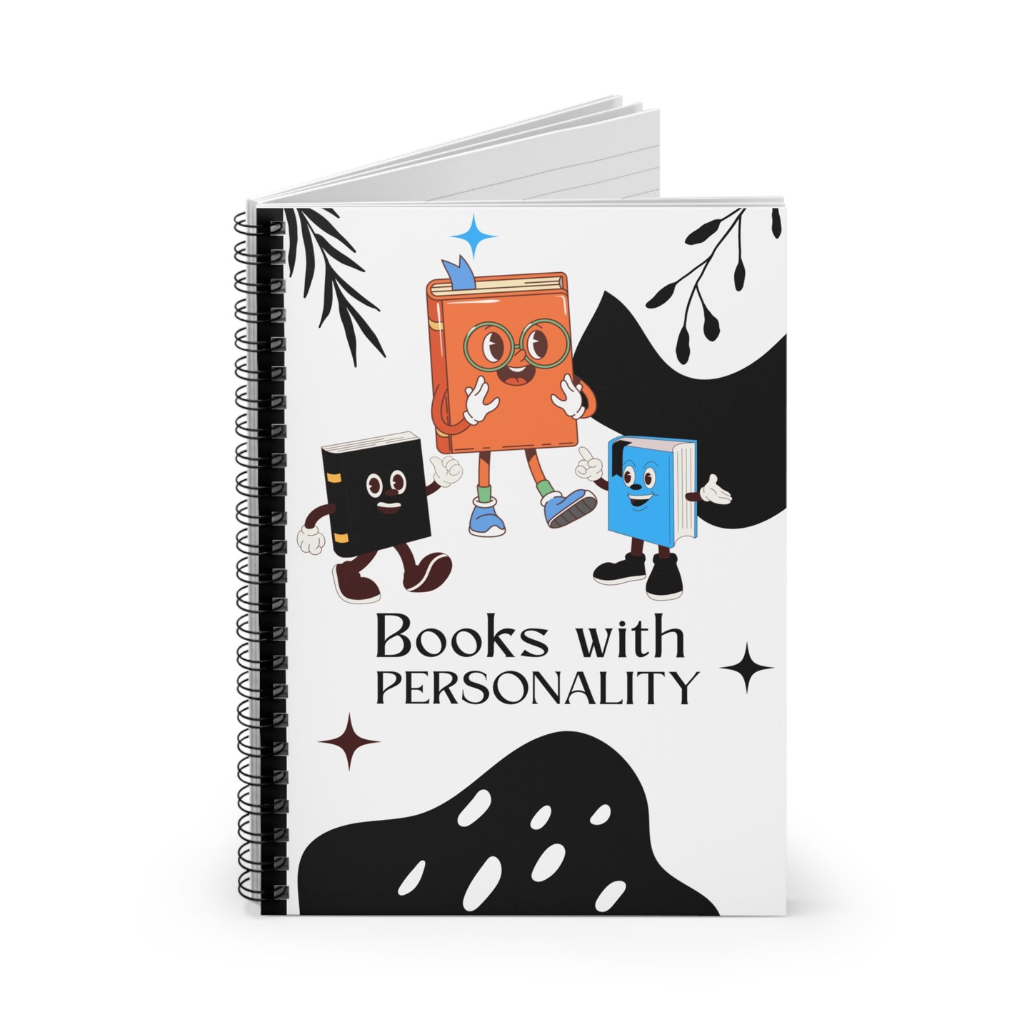 Fun Spiral Notebook - Books with Personality, Cute Stationery for Kids, Classroom Journals, Gift for Book Lovers, School Supplies