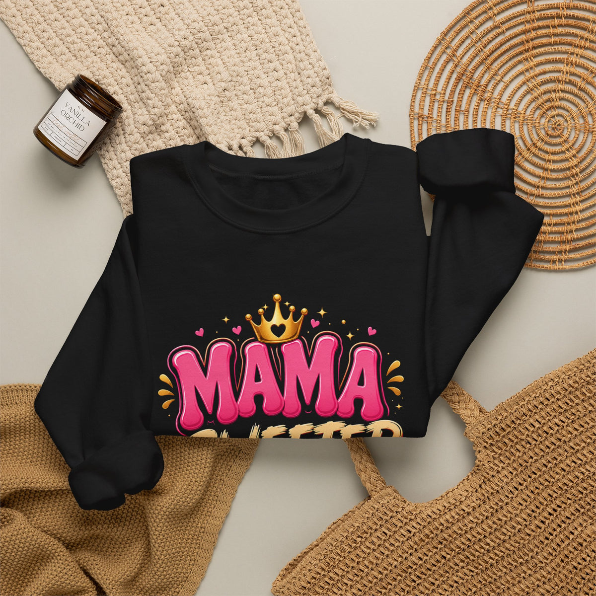Mama Sweeter sweatshirt | Mom Typography Crewneck, Crown Heart Design