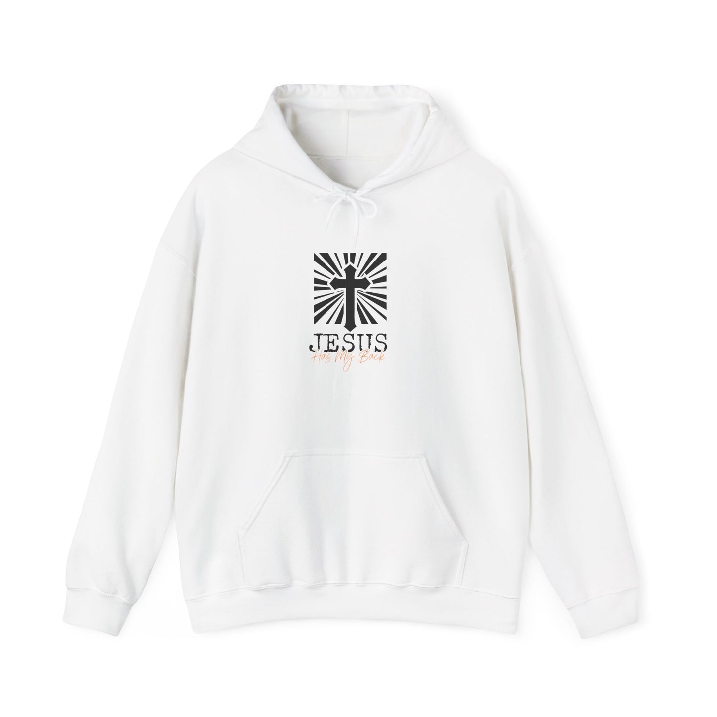 Christian Hooded Sweatshirt - Jesus Has My Back Design