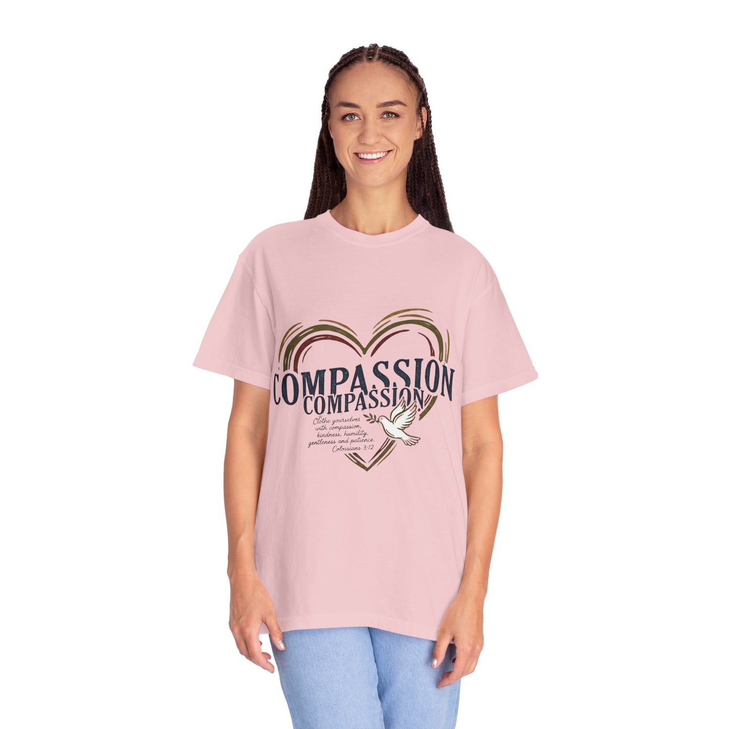 Compassion Heart Dove T-shirt – Compassion Typography Unisex Tee