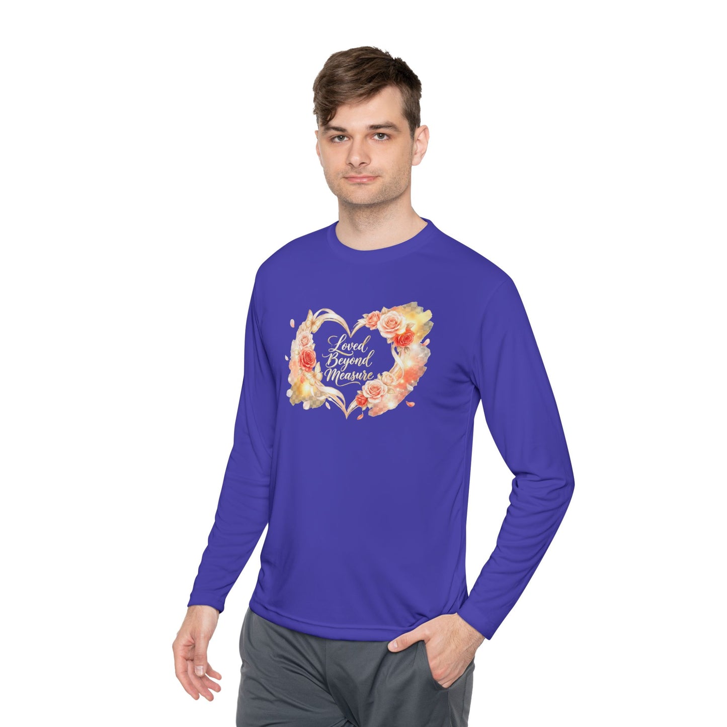 Loved Beyond Measure Long Sleeve Tee | Floral Heart Script
