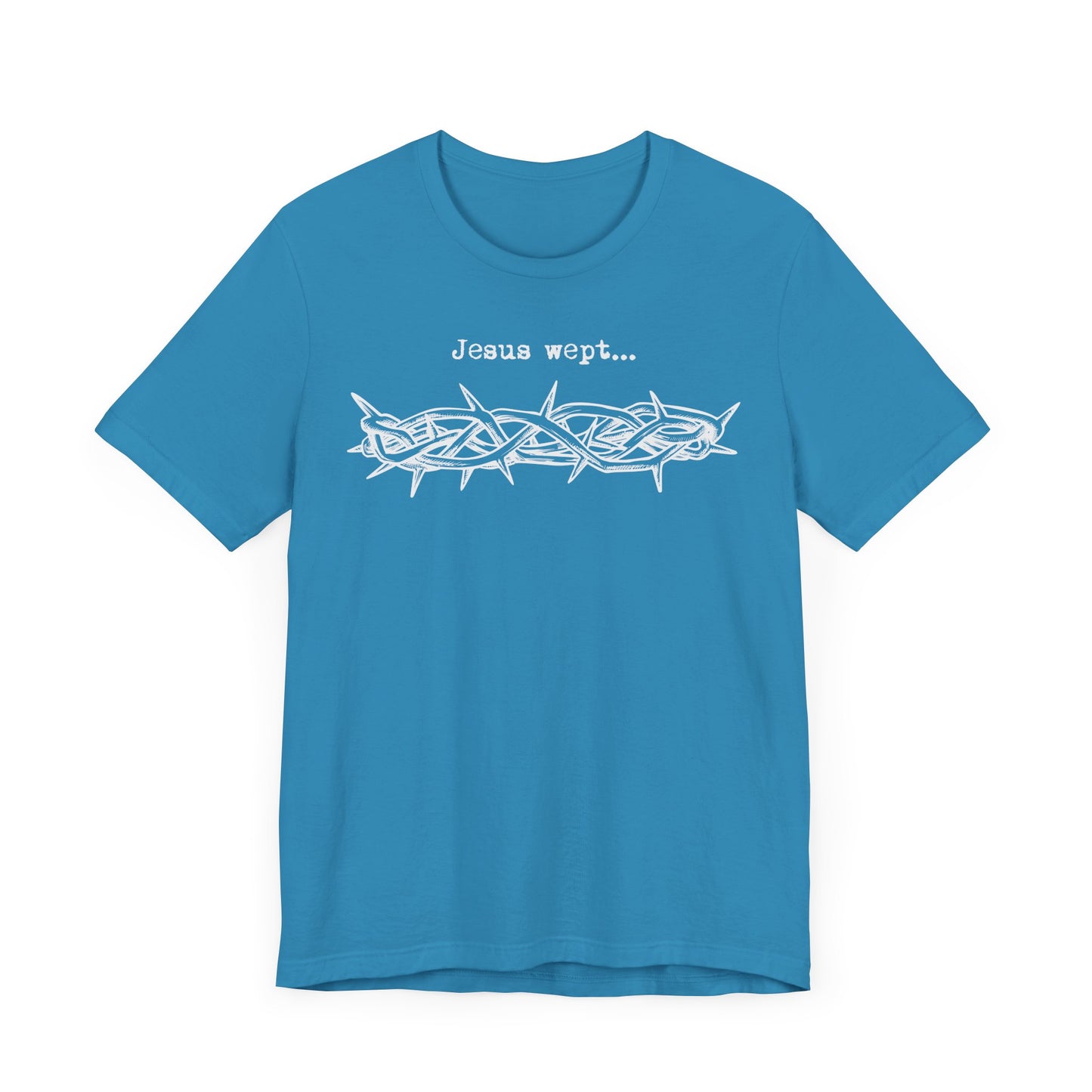 Inspirational Unisex Jersey Short Sleeve Tee - 'Jesus Wept' Design