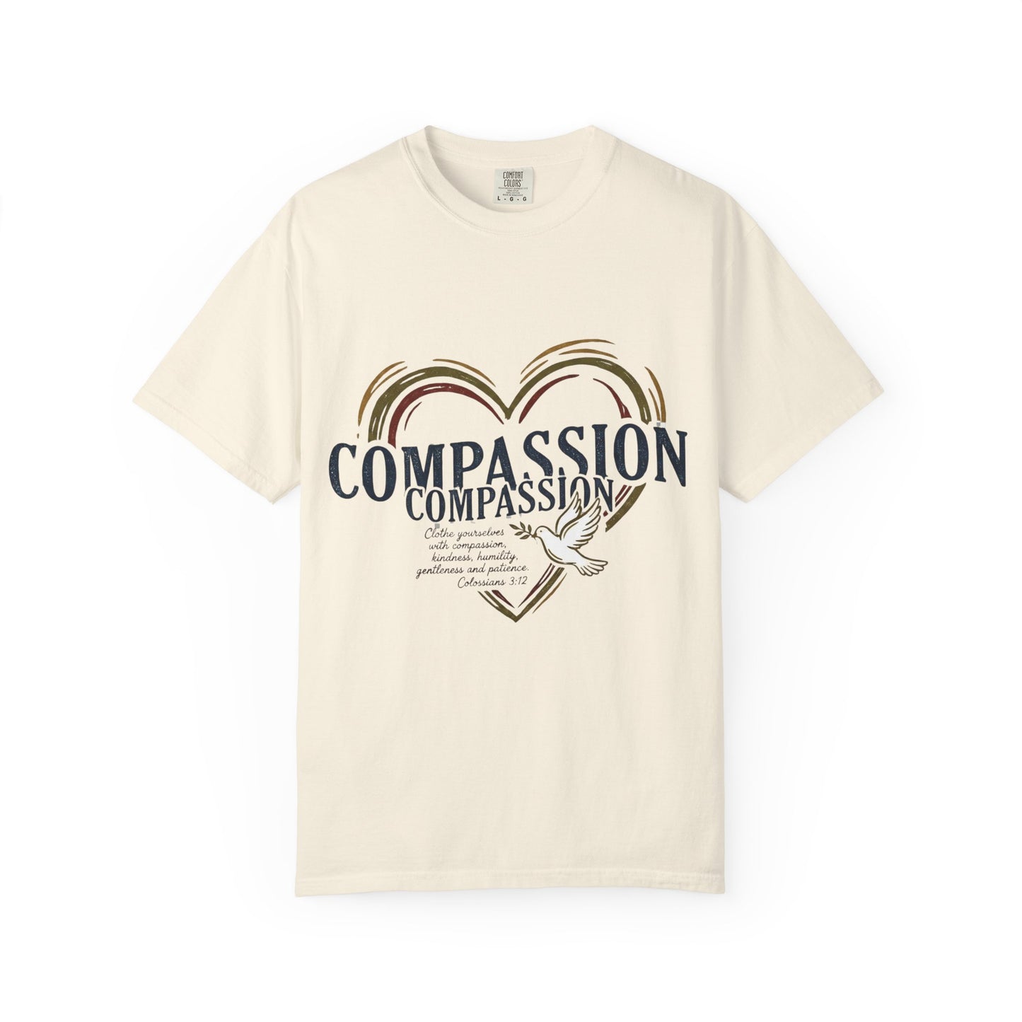 Compassion Heart Dove T-shirt — Compassion Typography Tee