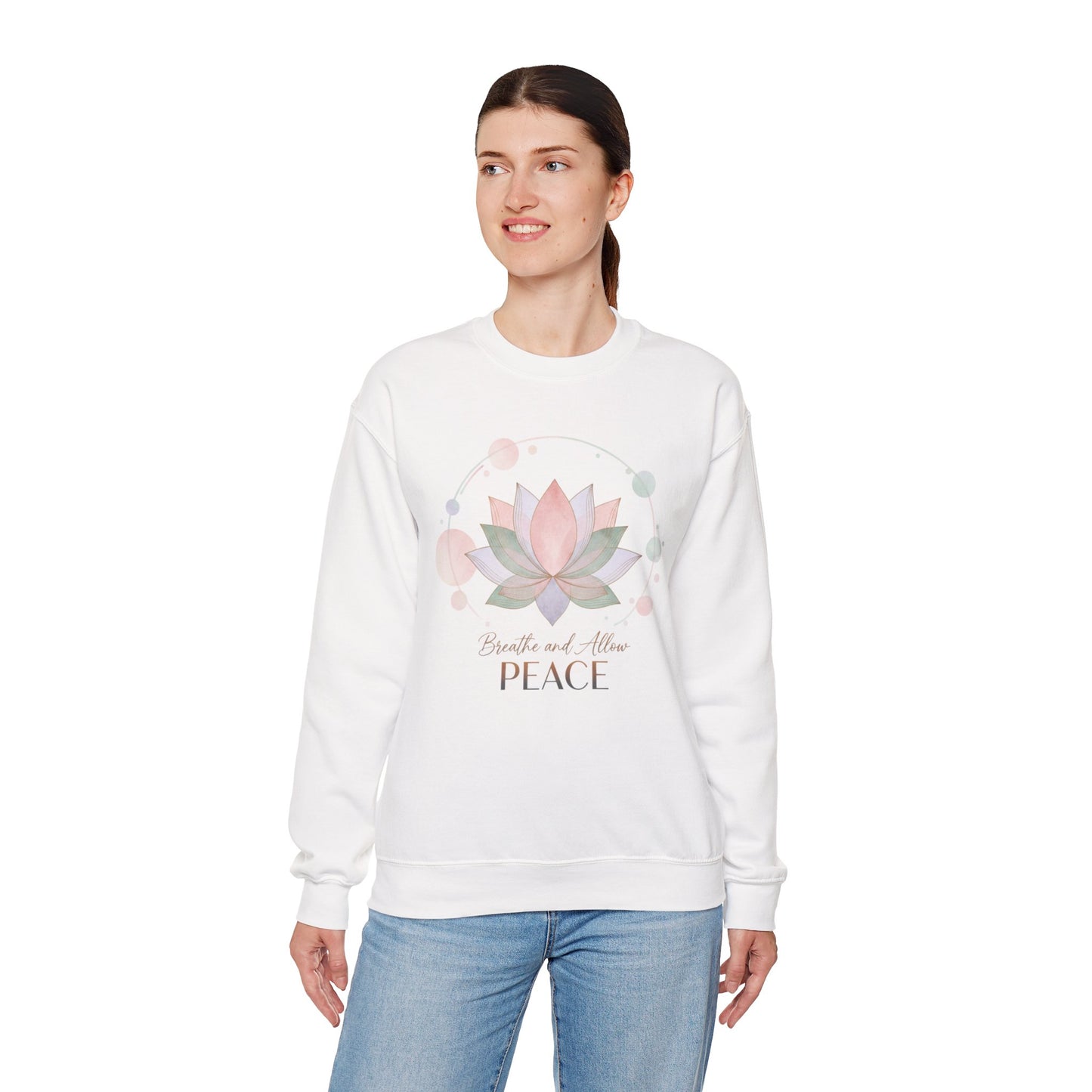 Gentle Boundaries Peace Lotus Sweatshirt — Self-Care Mental Wellness Crewneck