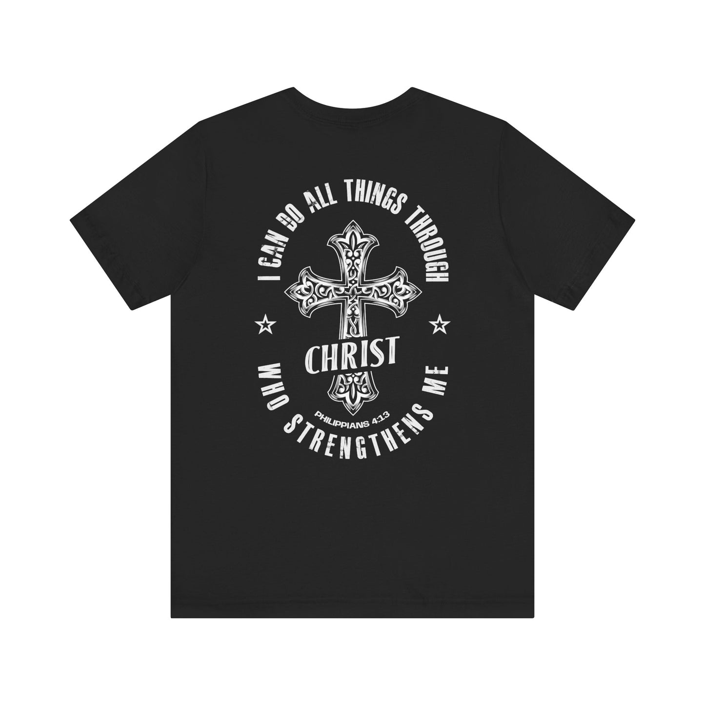Inspirational Christian Cross Tee - "I Can Do All Things Through Christ Who Strengthens Me"