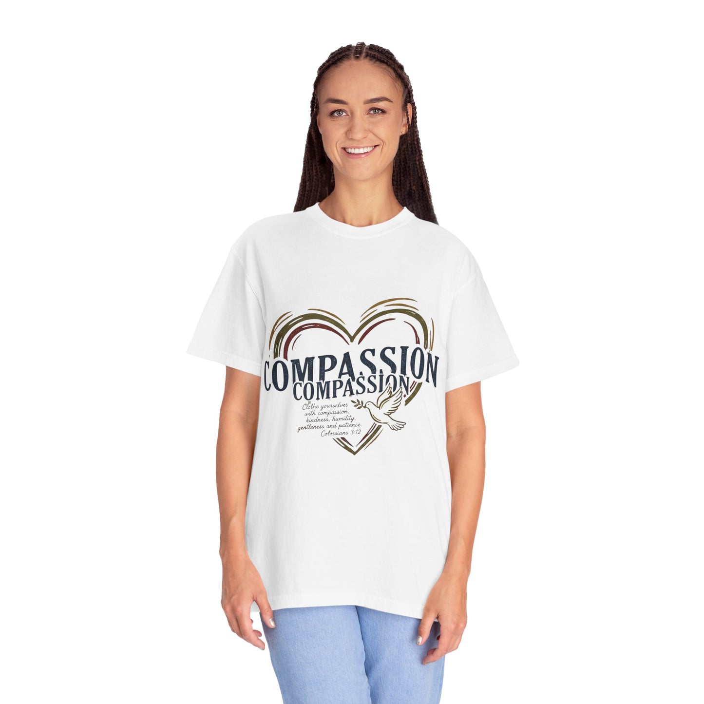Compassion Heart Dove T-shirt – Compassion Typography Unisex Tee