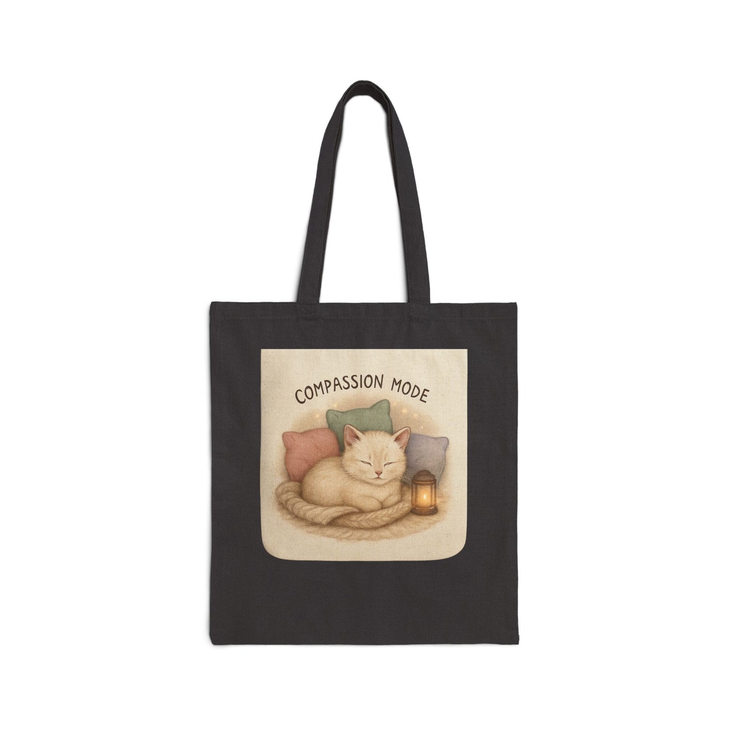 Compassion Mode Tote Bag | Cute Sleeping Cat Illustration