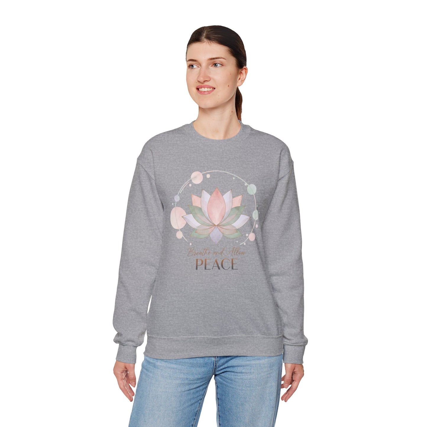 Gentle Boundaries Peace Lotus Sweatshirt — Self-Care Mental Wellness Crewneck