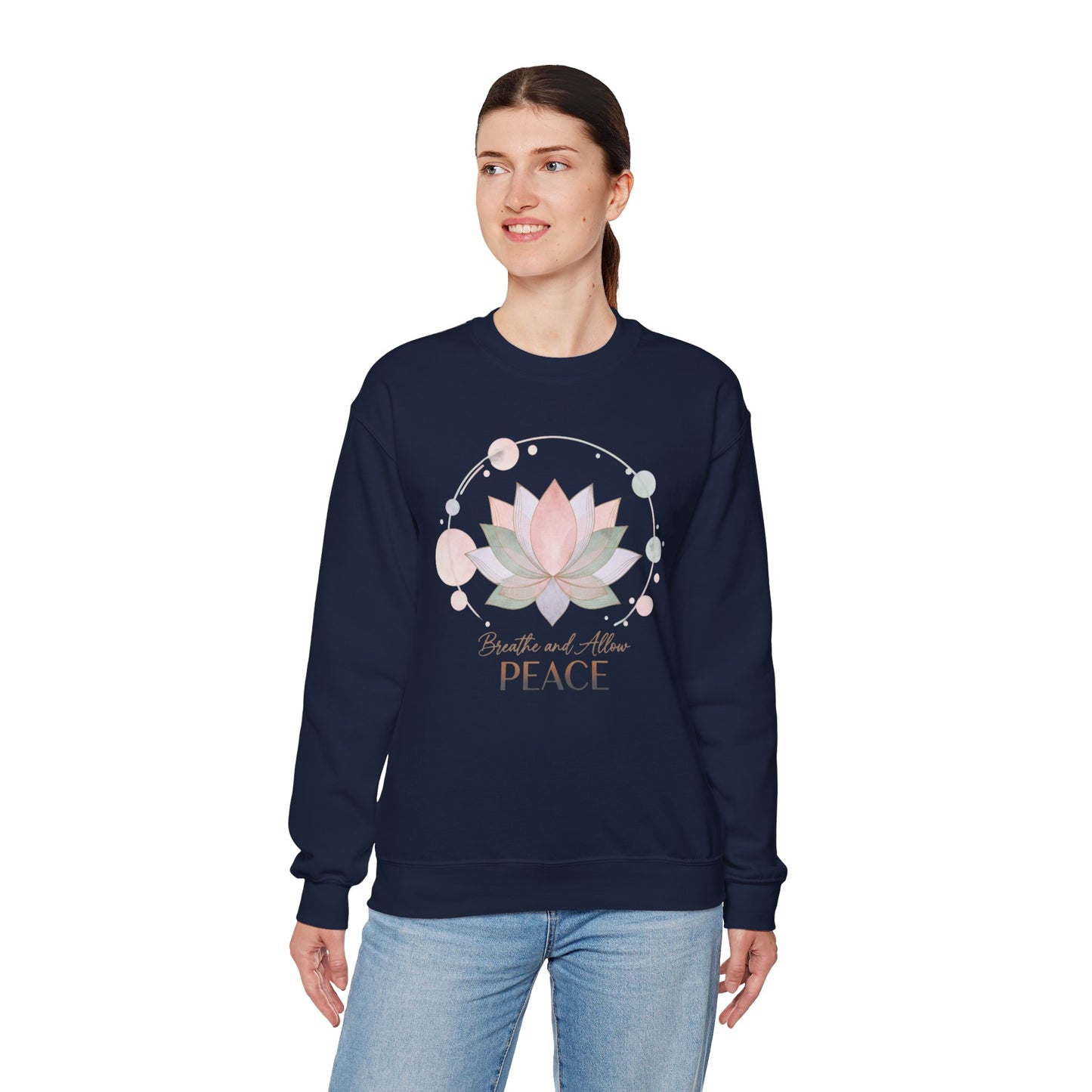 Gentle Boundaries Peace Lotus Sweatshirt — Self-Care Mental Wellness Crewneck