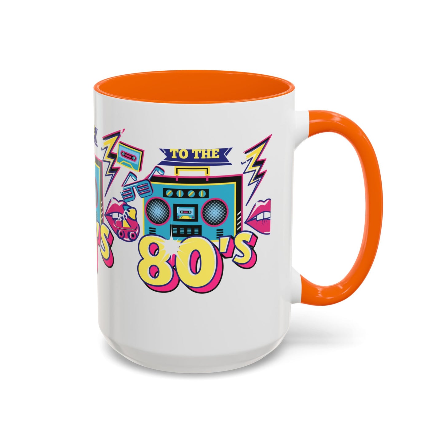 Retro 80's Coffee Mug, Vintage Mug for 80's Lovers, Nostalgic Gift, Boombox Design, Fun Drinkware for Parties