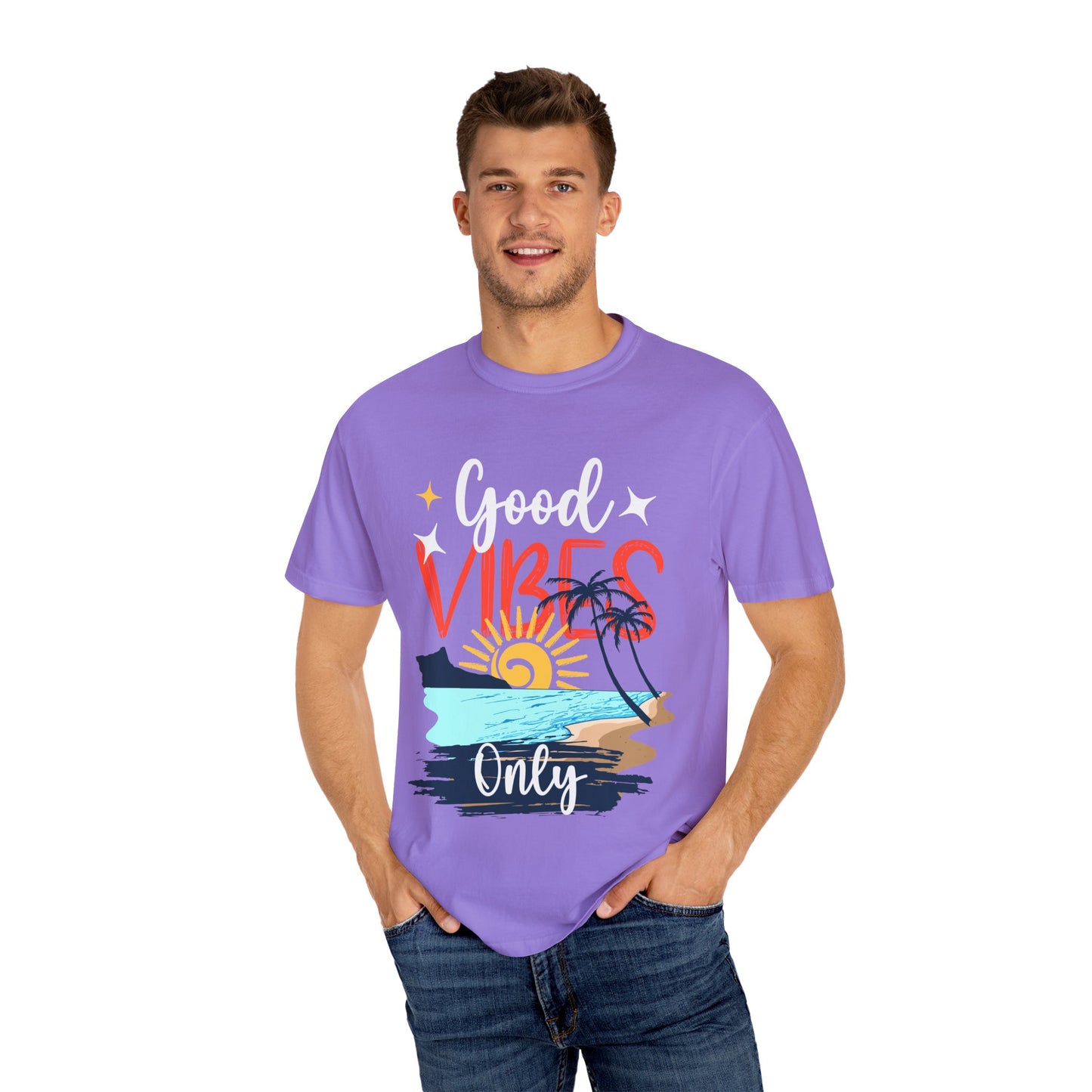 Good Vibes Only Unisex Garment-Dyed T-Shirt - Beachy Summer Style