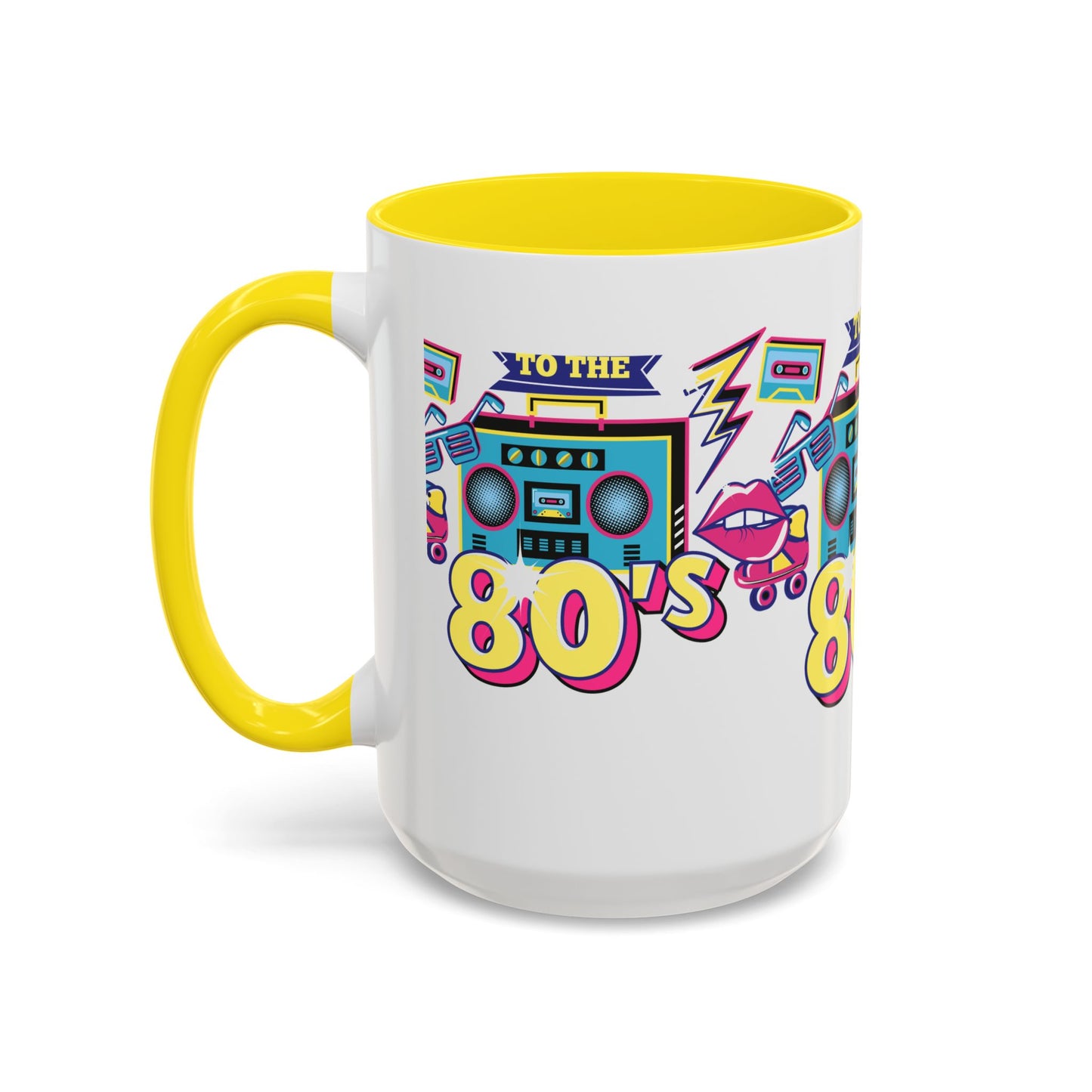 Retro 80's Coffee Mug, Vintage Mug for 80's Lovers, Nostalgic Gift, Boombox Design, Fun Drinkware for Parties