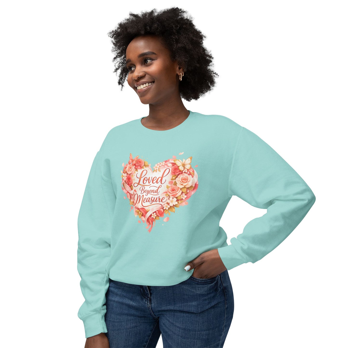 Loved Beyond Measure sweatshirt | floral heart design
