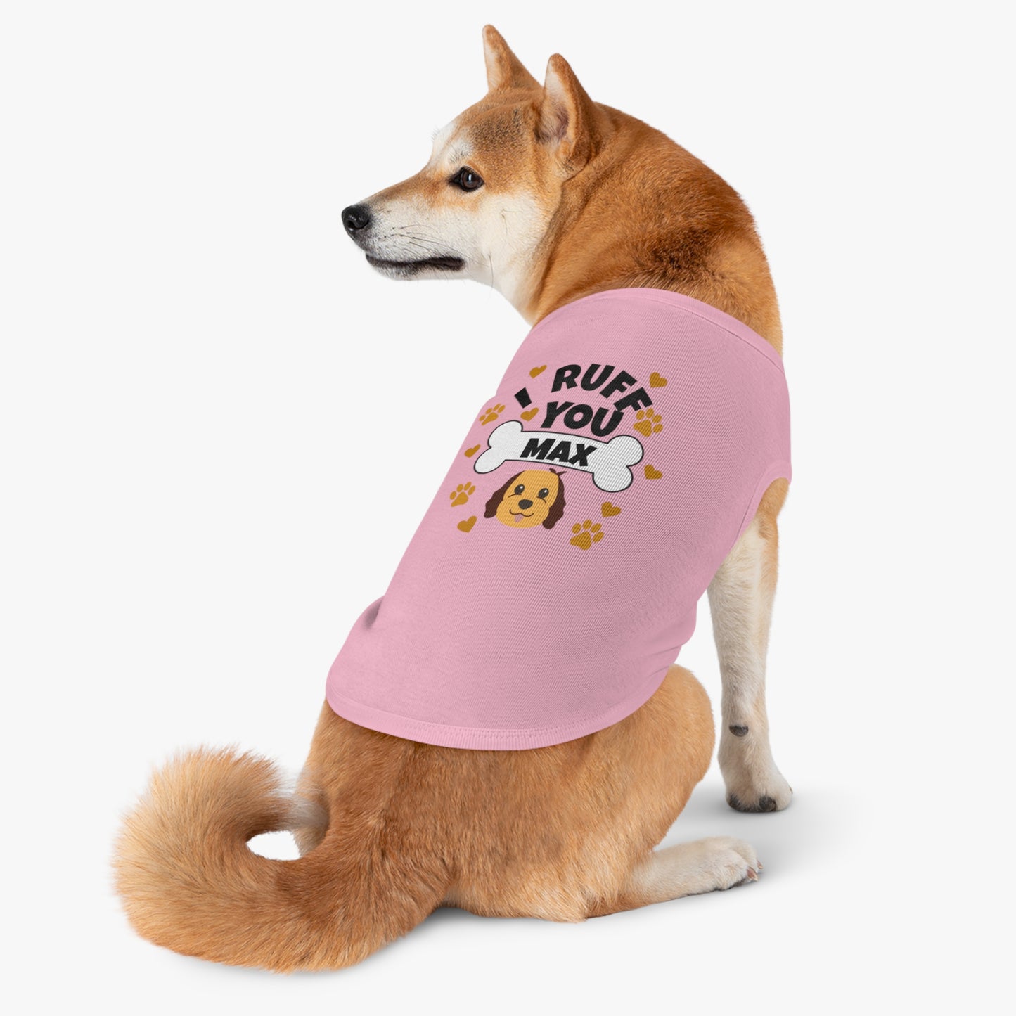 Cute Pet Tank Top for Dogs, I Ruff You Max, Dog Apparel, Pet Outfit, Gifts for Dog Lovers, Valentine’s Day, Pet Birthday