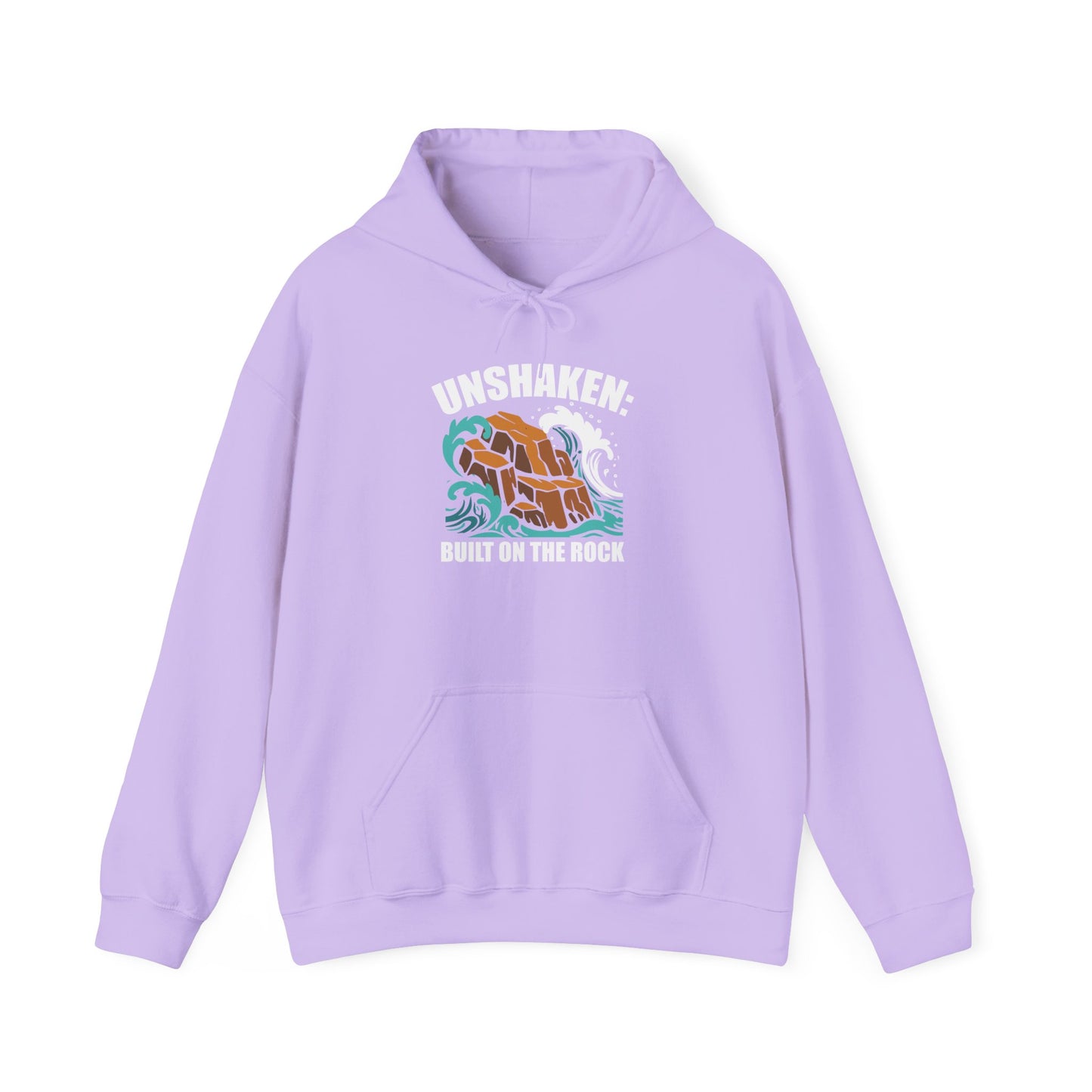 Motivational Unisex Hoodie - "Unshaken: Built on the Rock" - Comfortable Apparel for Everyday, Gift for Friends, Inspirational