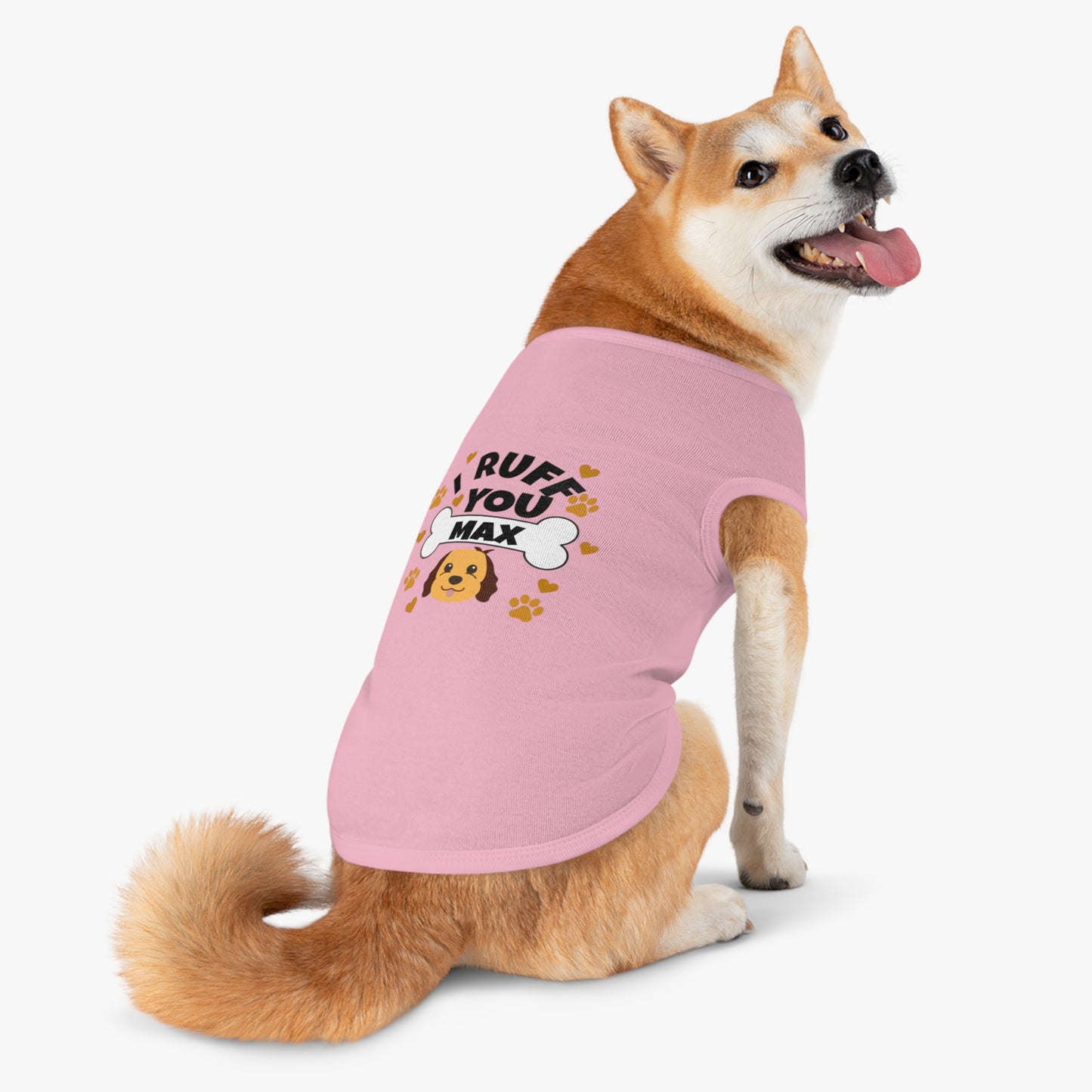 Cute Pet Tank Top for Dogs, I Ruff You Max, Dog Apparel, Pet Outfit, Gifts for Dog Lovers, Valentine’s Day, Pet Birthday
